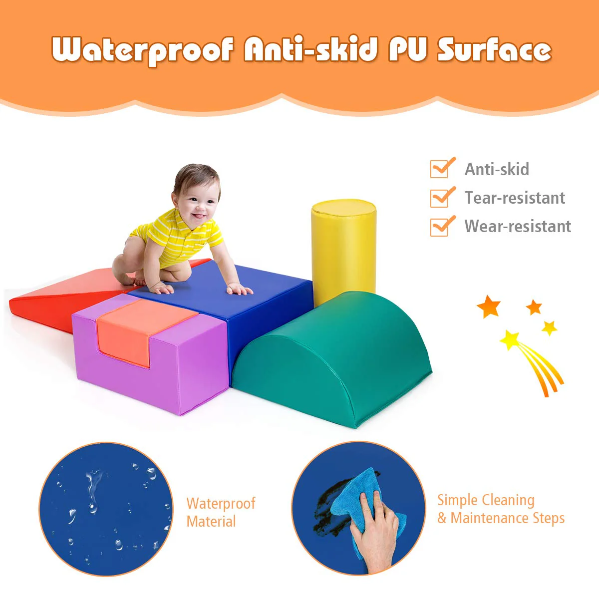 BABY JOY 6PCS Kids Crawl & Climb Foam Play Set - Image 8