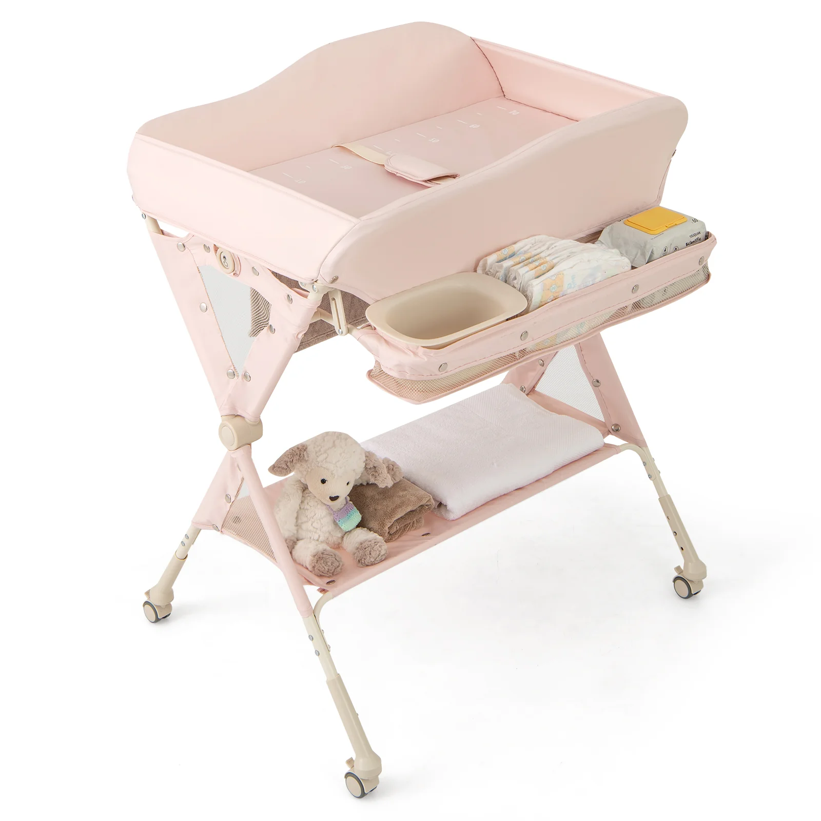 BABY JOY Baby Changing Table, Foldable Diaper Changing Station - Image 10