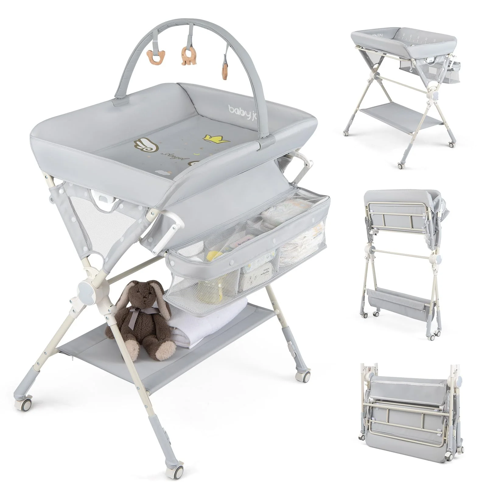 BABY JOY Baby Changing Table, Portable Nursery Organizer for Newborns - Image 10