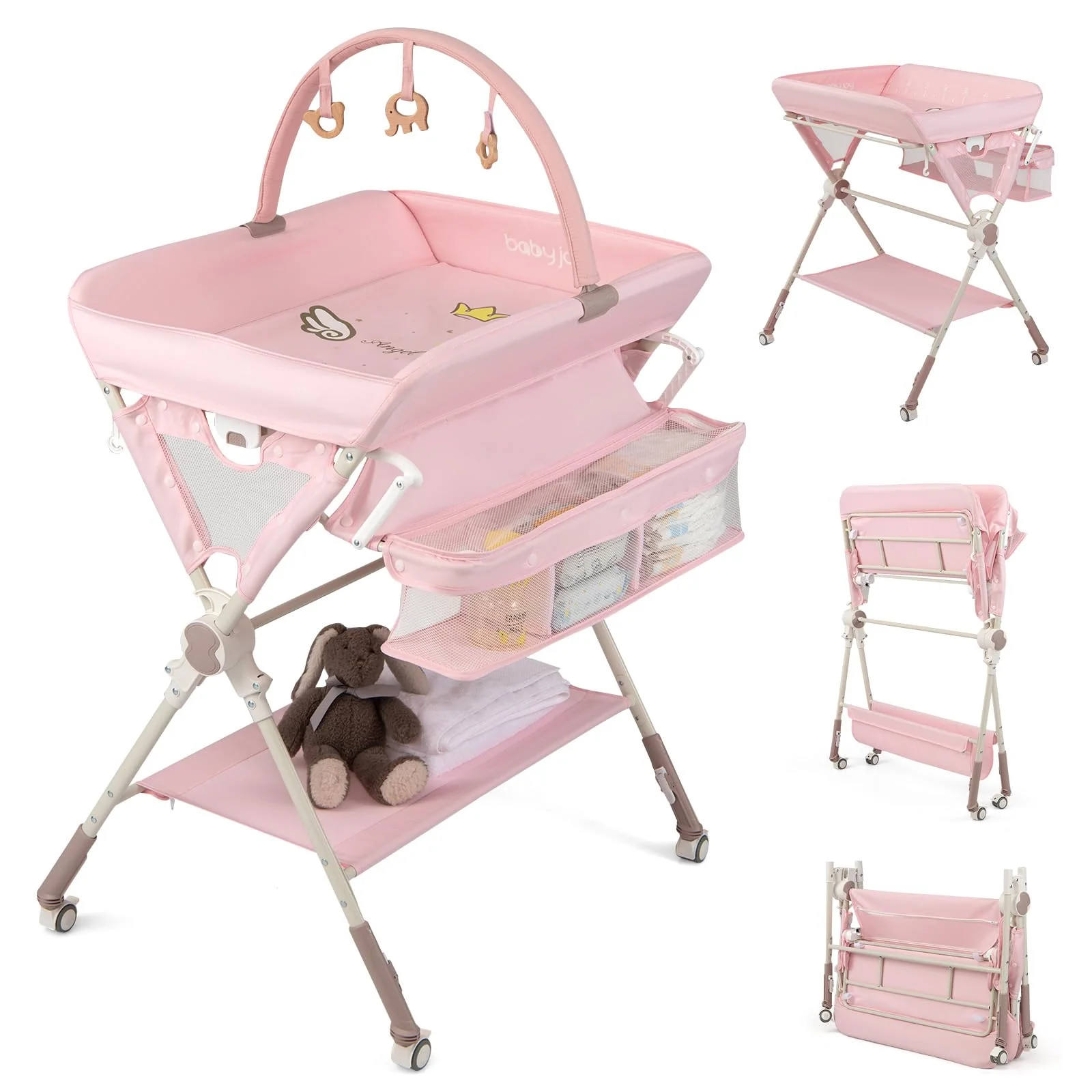 BABY JOY Baby Changing Table, Portable Nursery Organizer for Newborns - Image 9