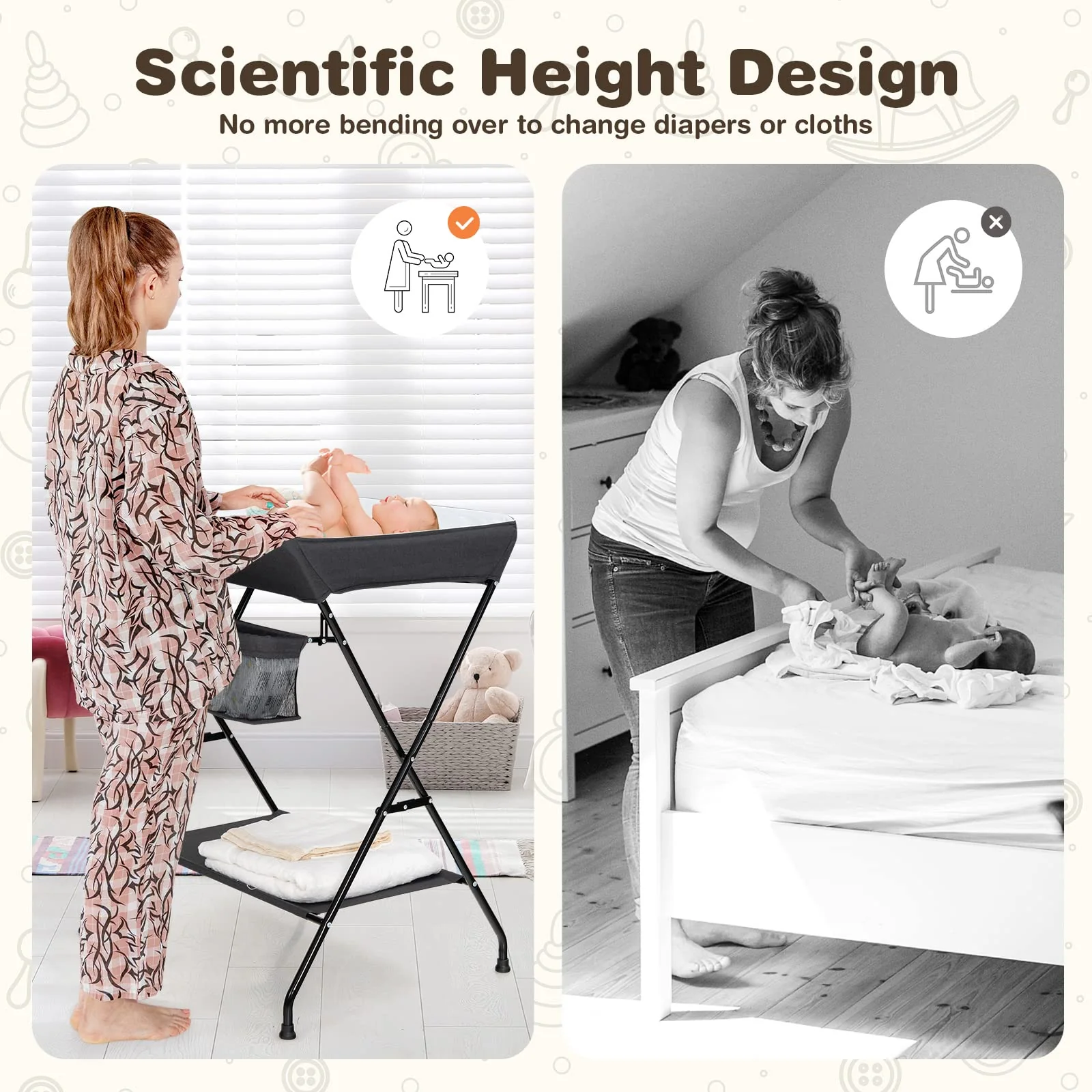 BABY JOY Baby Portable Changing Table - Image 3