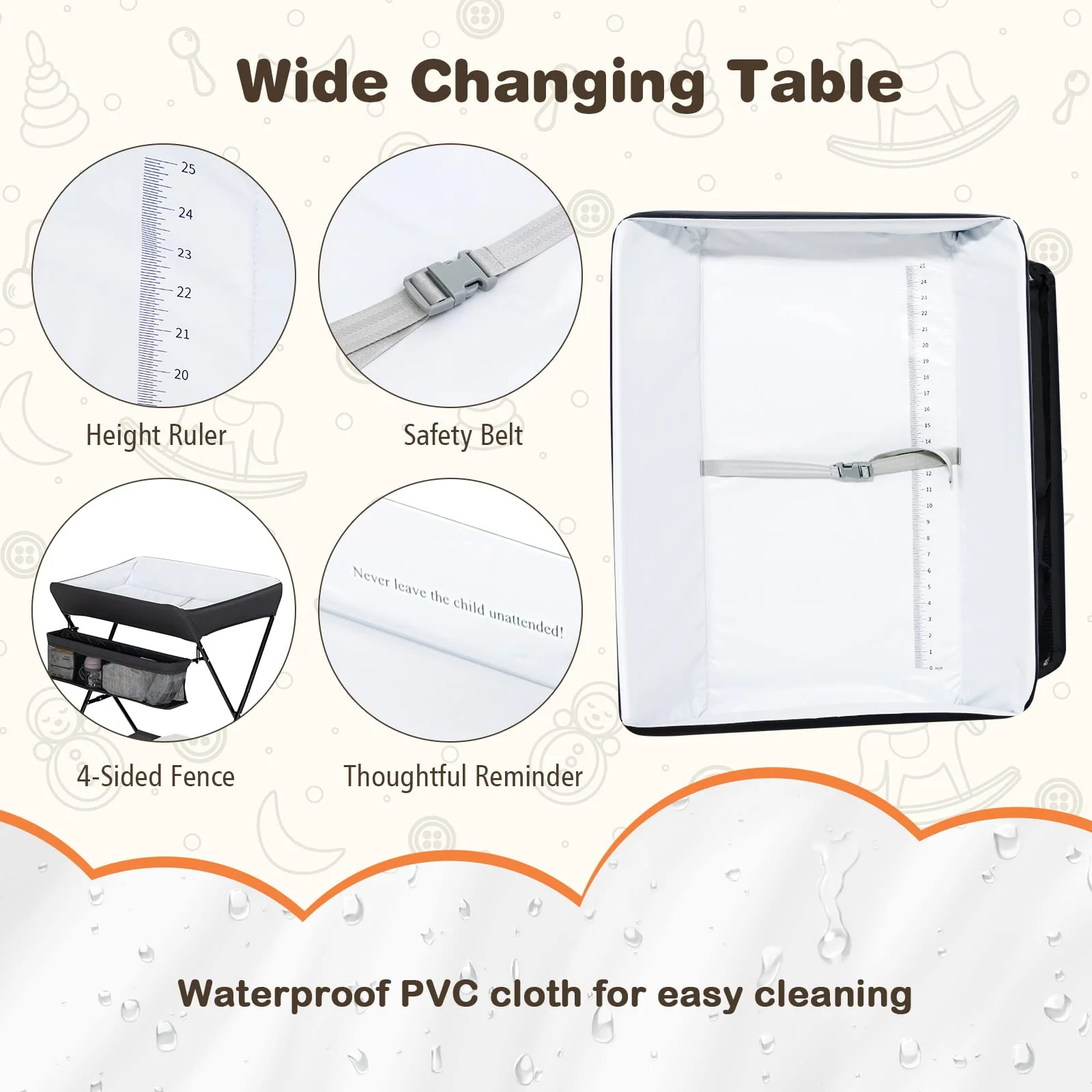 BABY JOY Baby Portable Changing Table - Image 5