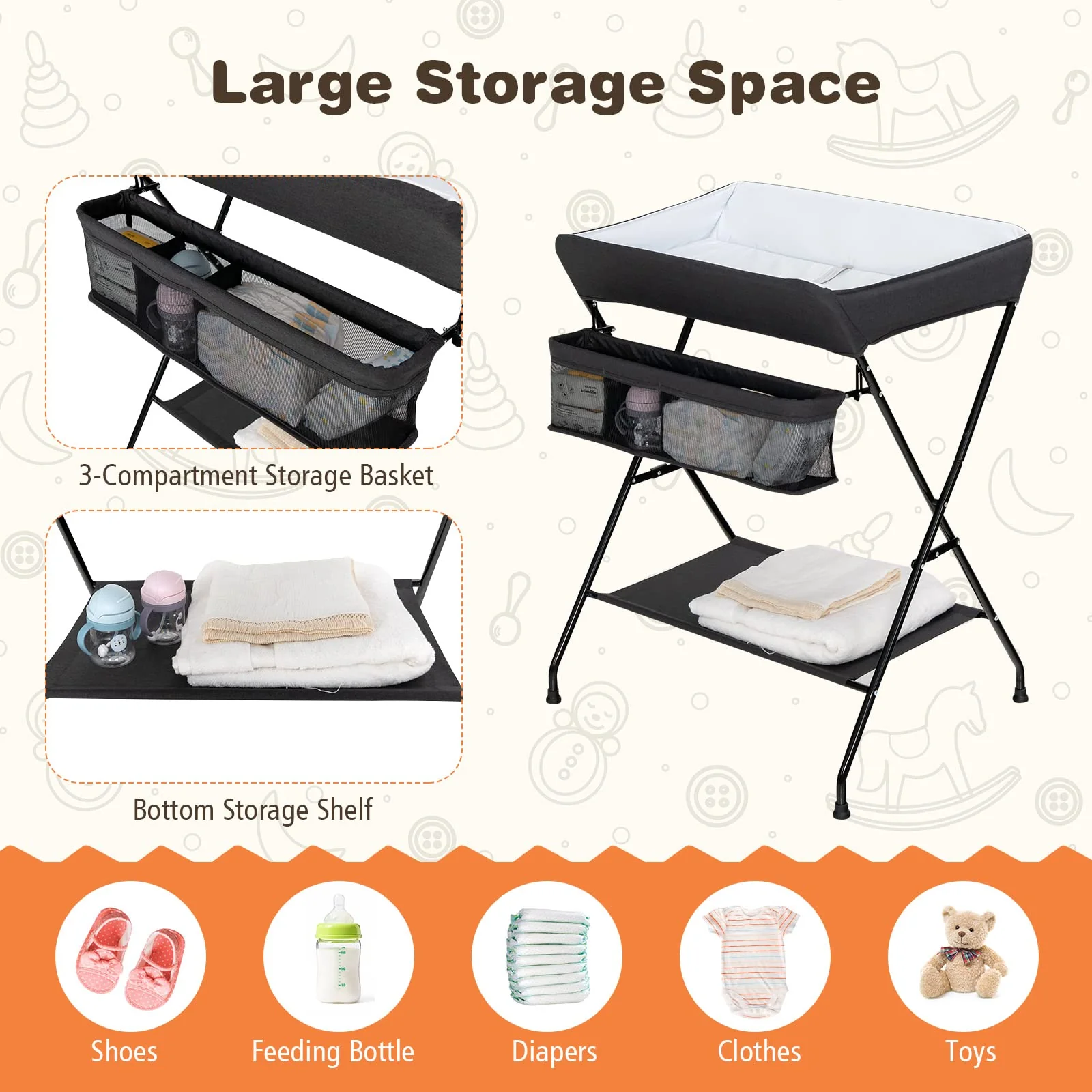 BABY JOY Baby Portable Changing Table - Image 6