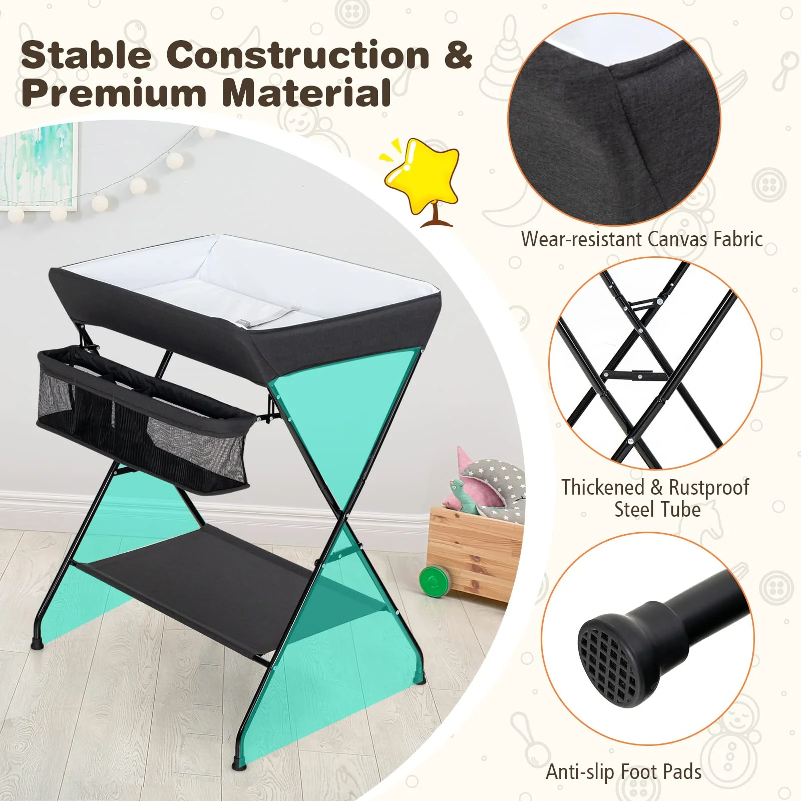 BABY JOY Baby Portable Changing Table - Image 9