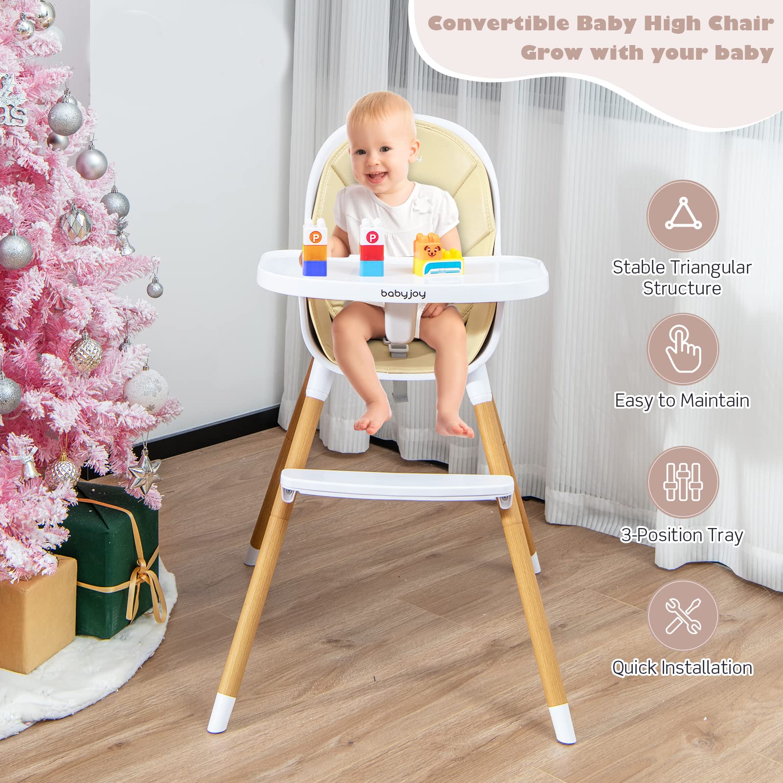 BABY JOY Convertible Baby Highchair - Image 3