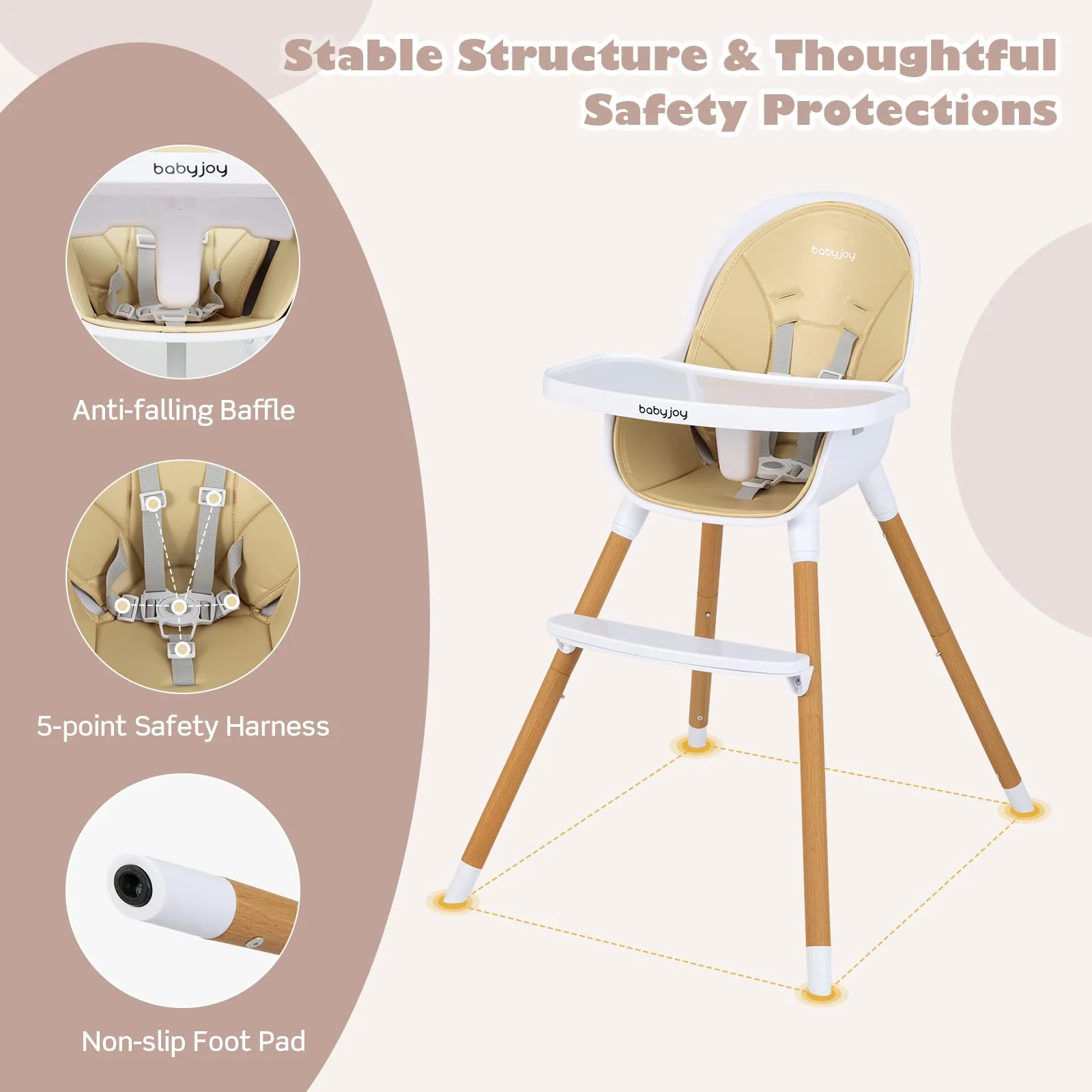 BABY JOY Convertible Baby Highchair - Image 5