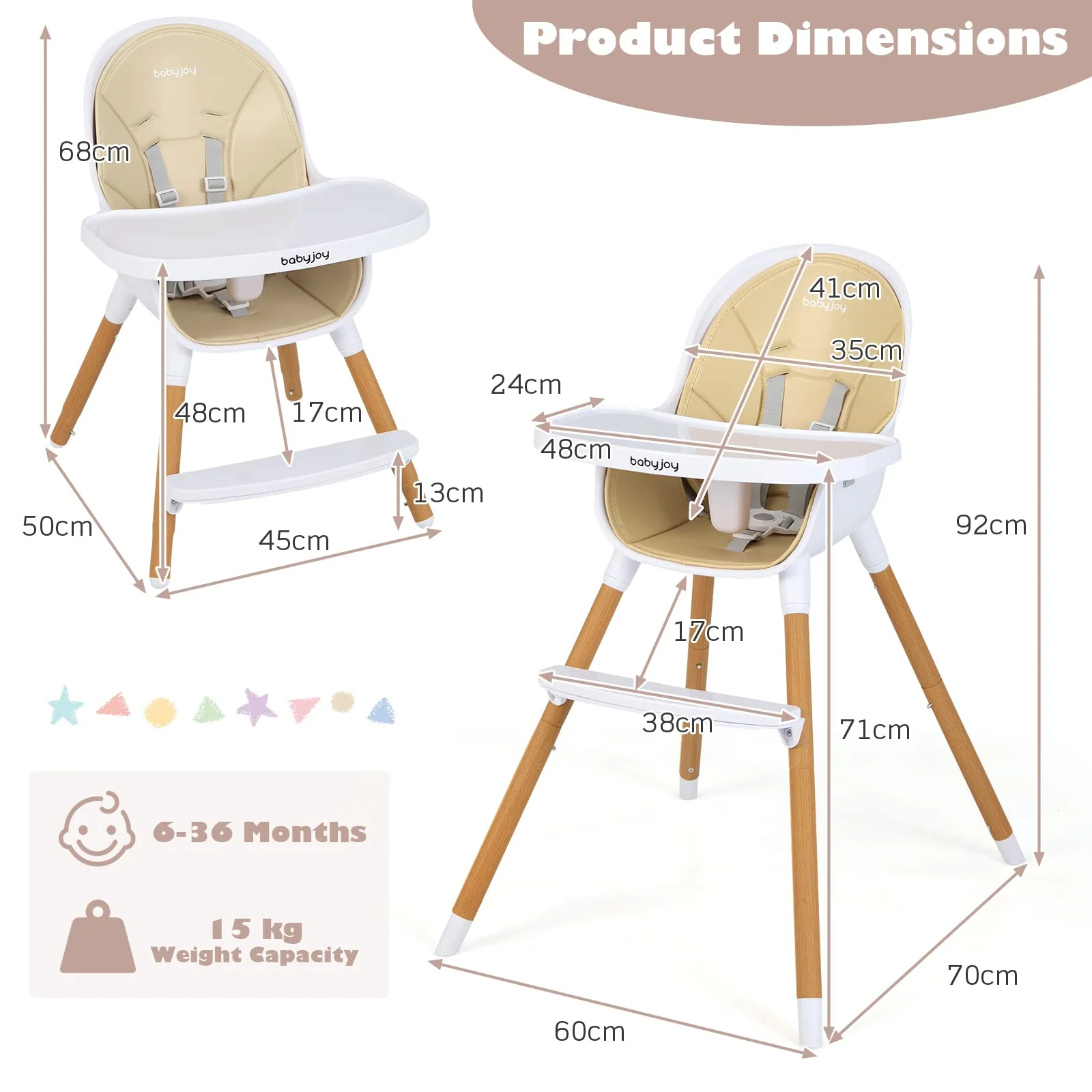 BABY JOY Convertible Baby Highchair - Image 6