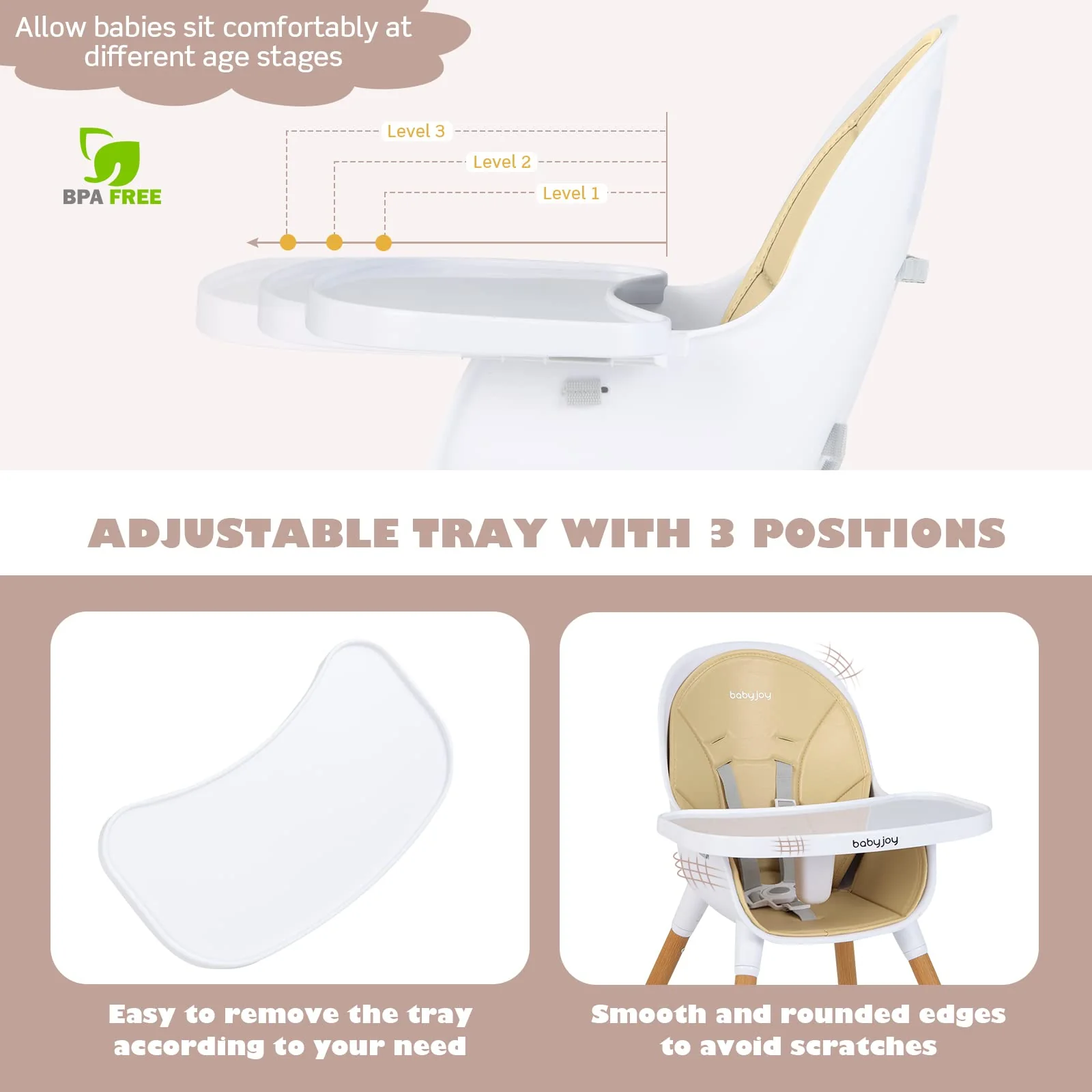 BABY JOY Convertible Baby Highchair - Image 7