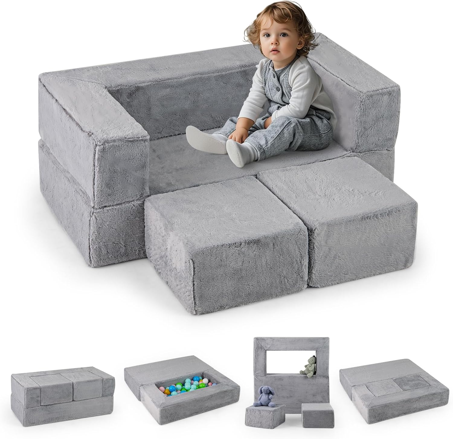 Baby Joy Convertible Foam Armchair for Children - Image 10
