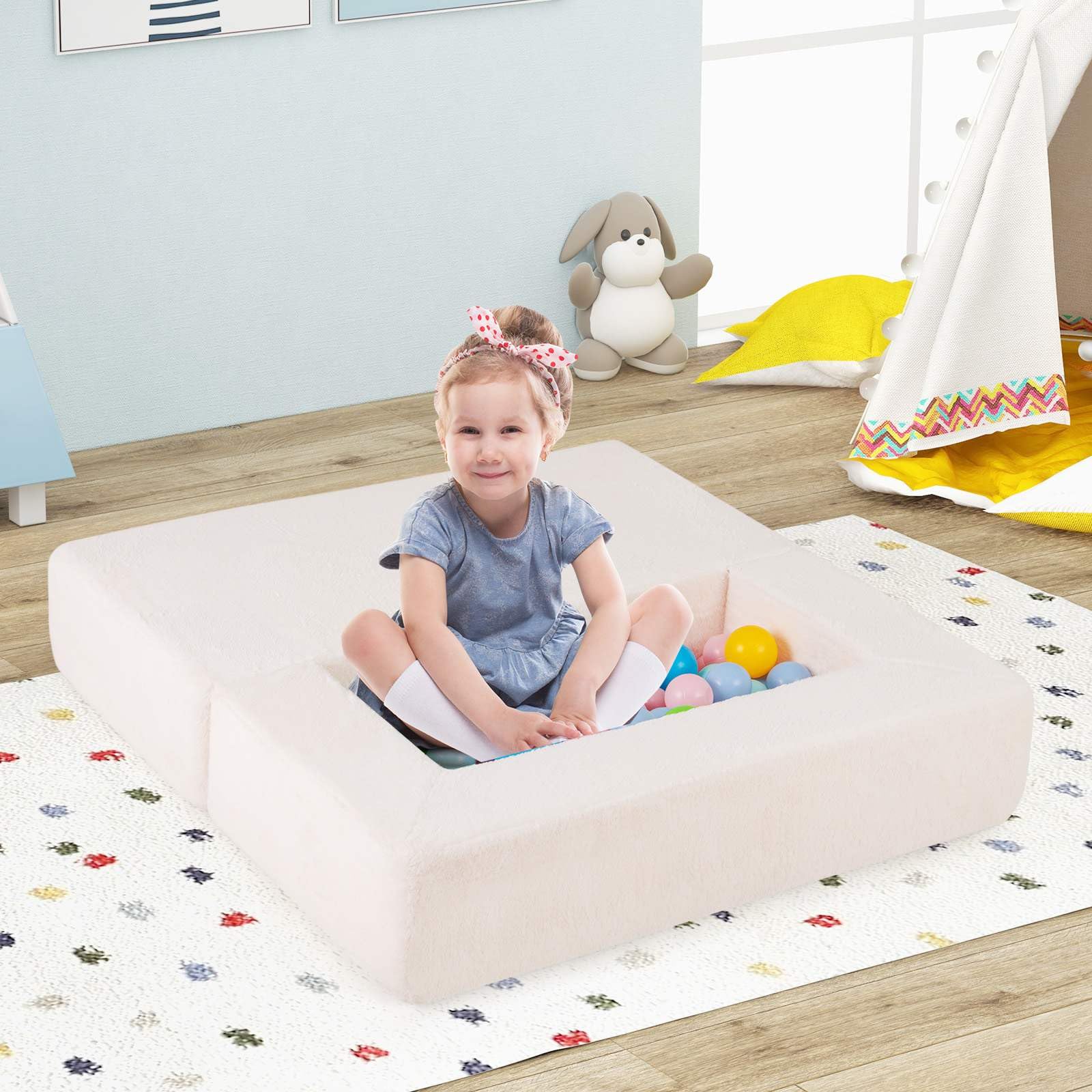 Baby Joy Convertible Foam Armchair for Children - Image 2