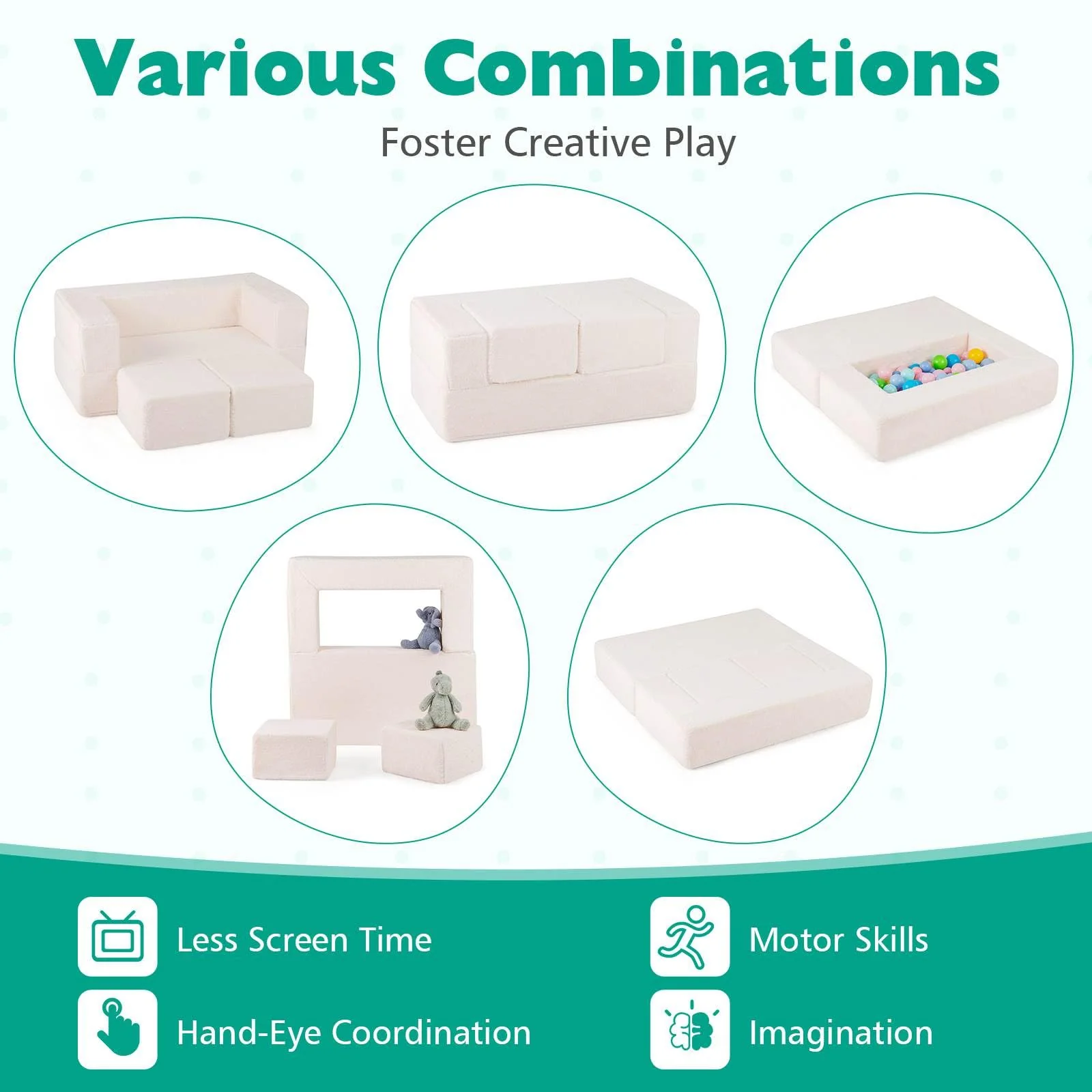 Baby Joy Convertible Foam Armchair for Children - Image 4