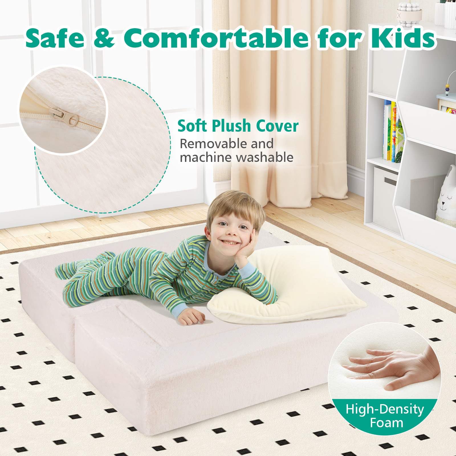 Baby Joy Convertible Foam Armchair for Children - Image 5