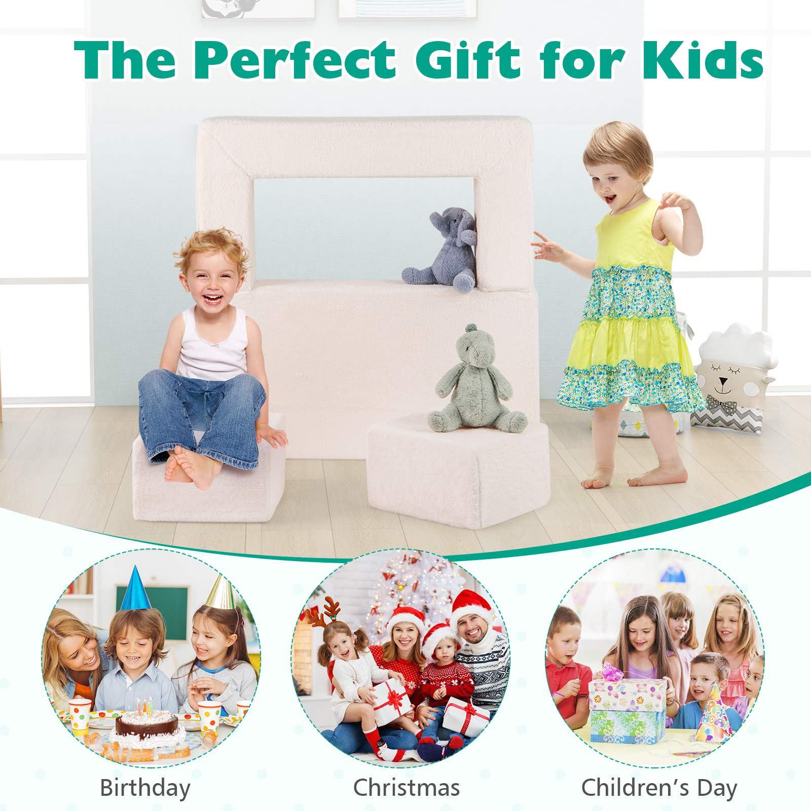 Baby Joy Convertible Foam Armchair for Children - Image 7