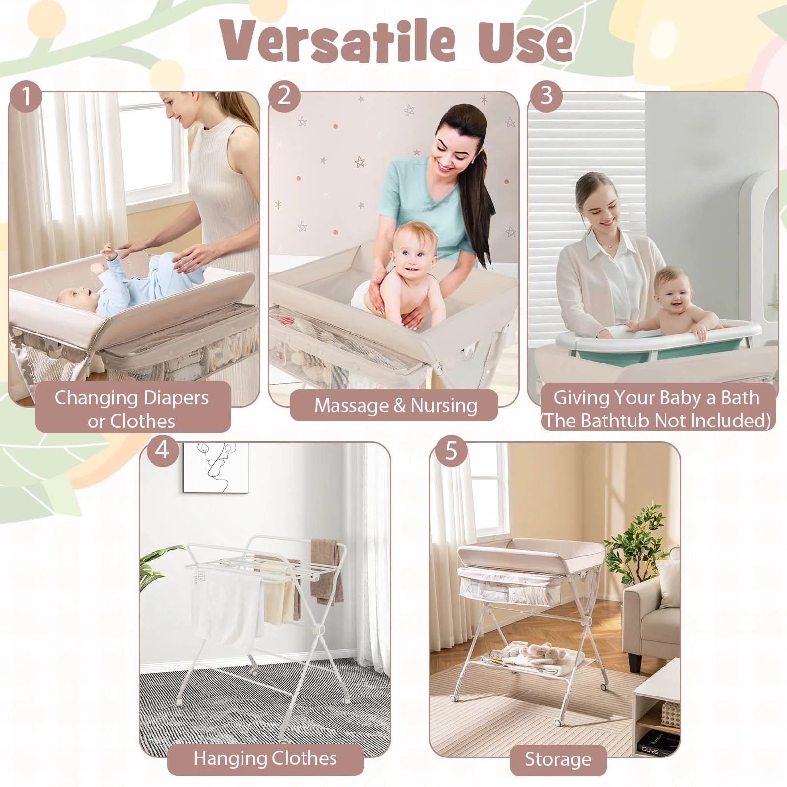 BABY JOY Foldable Baby Changing Table - Image 12