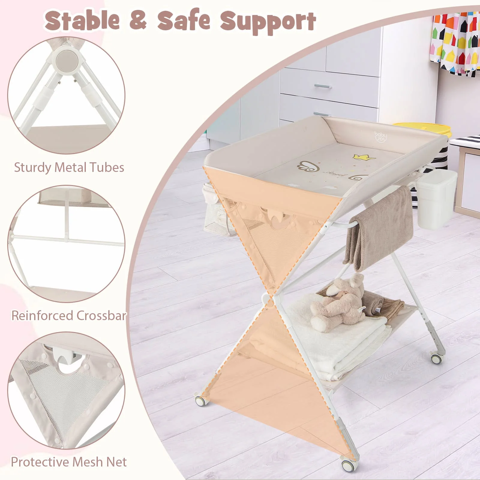 BABY JOY Foldable Baby Changing Table - Image 13