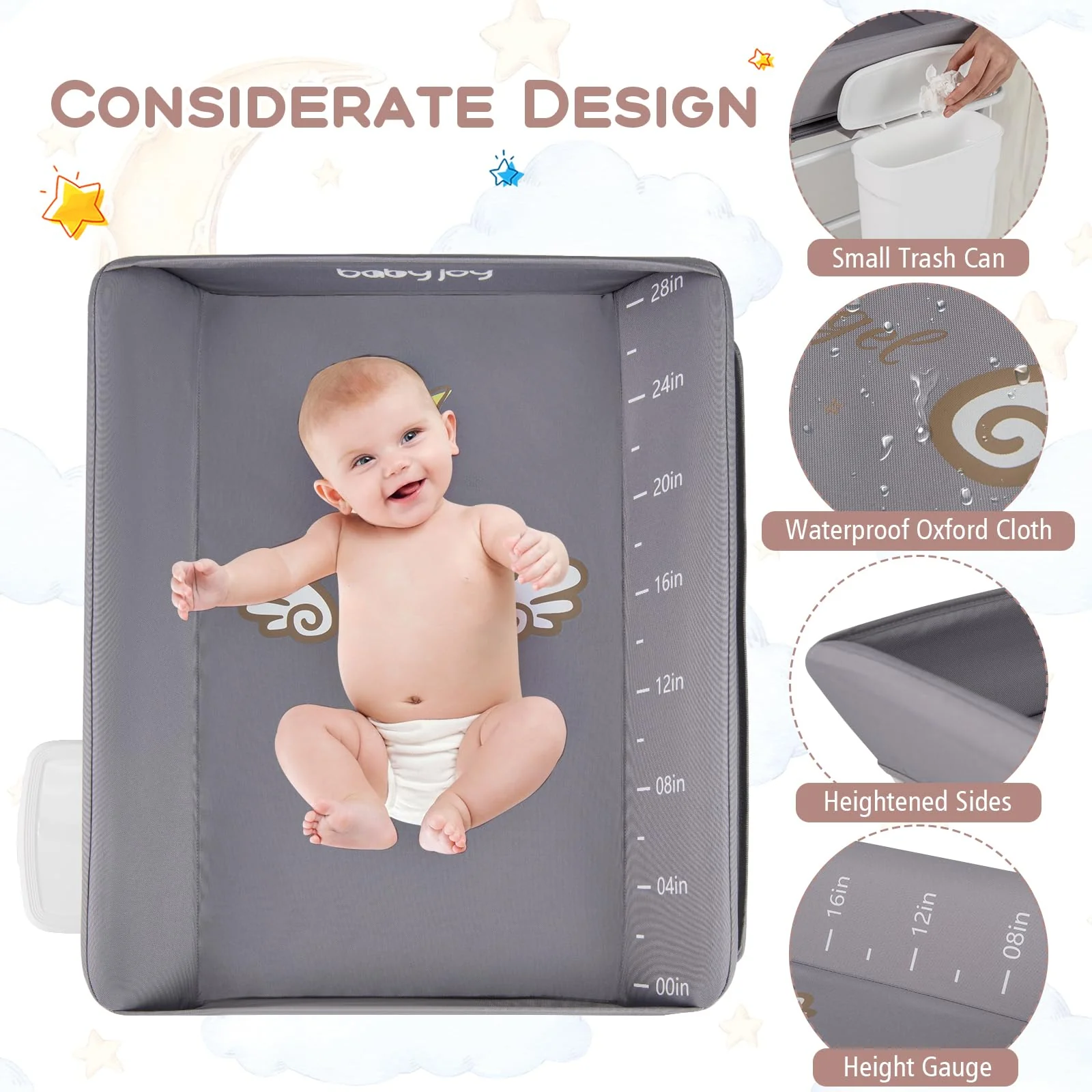 BABY JOY Foldable Baby Changing Table - Image 6
