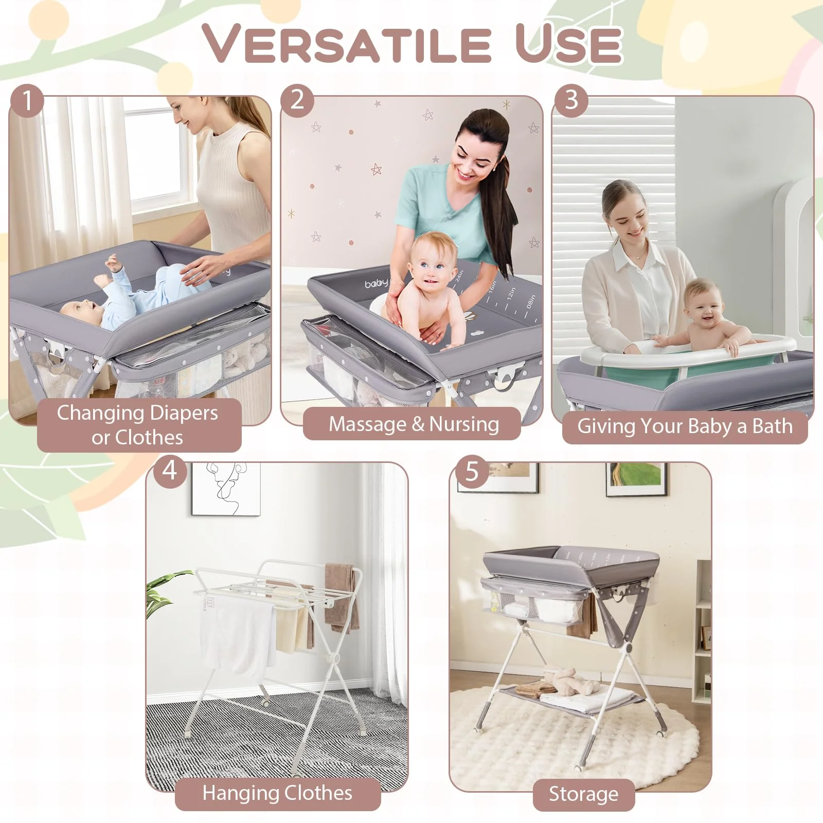 BABY JOY Foldable Baby Changing Table - Image 8