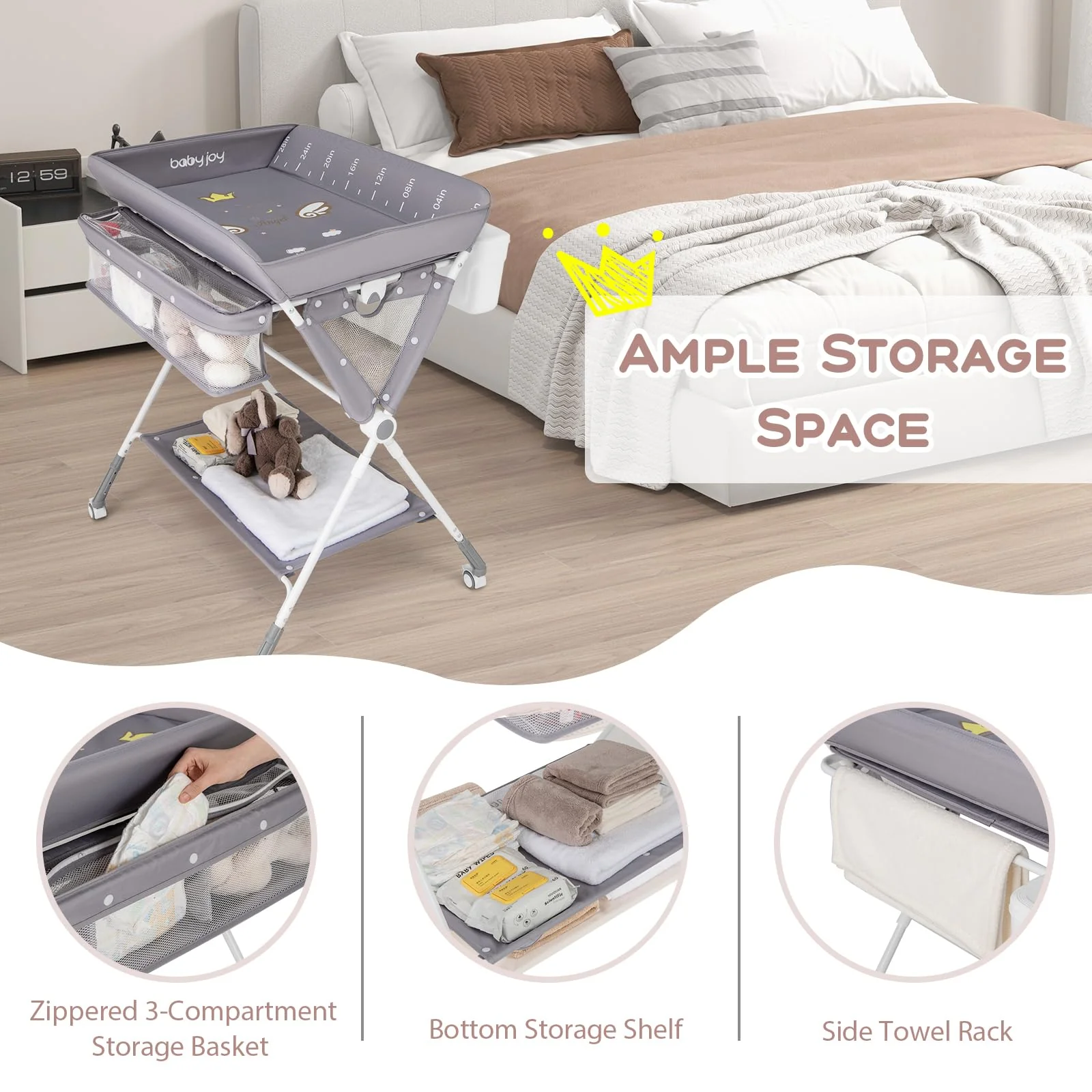BABY JOY Foldable Baby Changing Table - Image 9