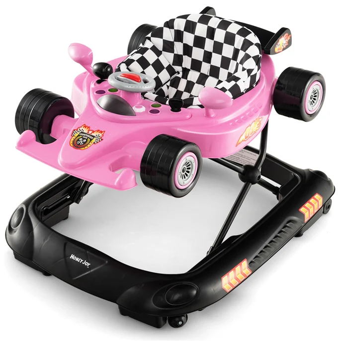 BABY JOY Foldable Baby Walker Adjustable Infant Walker W/Detachable Music Tray - Image 10