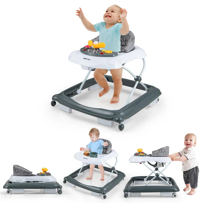 BABY JOY Foldable Baby Walker Adjustable Toddler Activity Center Push Walker - Image 12