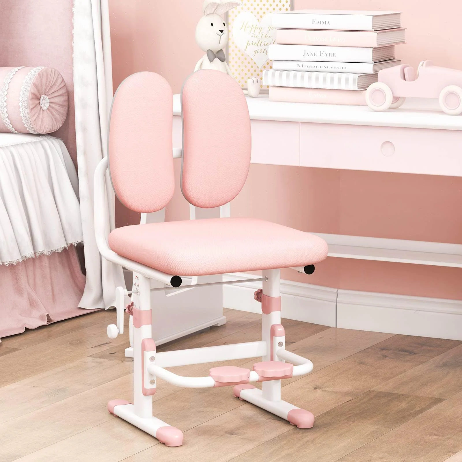 BABY JOY Height-Adjustable Kids Desk Chair, Ergonomic Children Study Chair - Image 9
