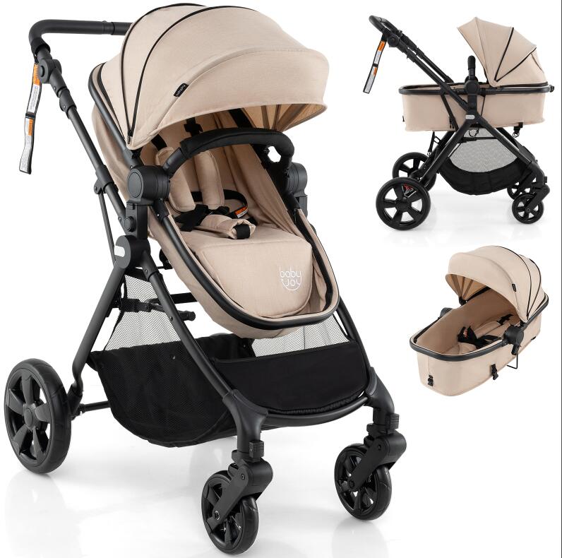 BABY JOY 2 in 1 High Landscape Baby Stroller, Convertible Baby Pram Jogger - Image 10