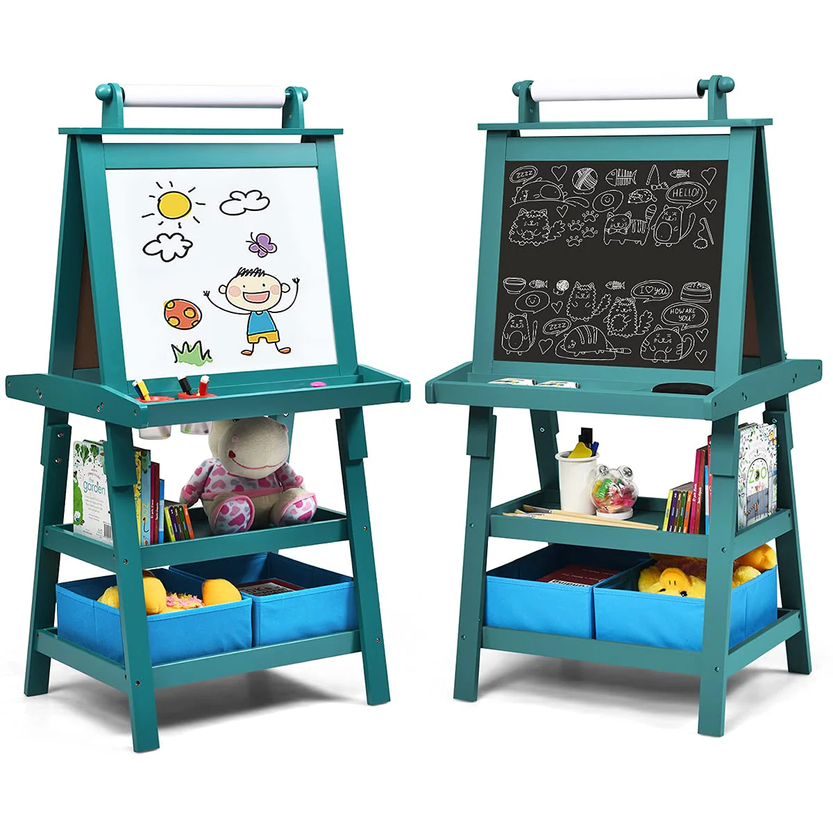 BABY JOY Kids Art Easel, 3 in 1 Double-Sided Standing Easel for Toddlers - Image 11