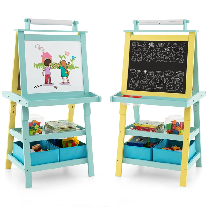 BABY JOY Kids Art Easel, 3 in 1 Double-Sided Standing Easel for Toddlers - Image 13