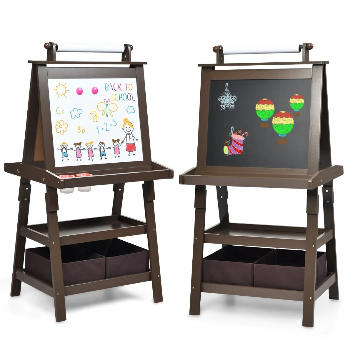 BABY JOY Kids Art Easel, 3 in 1 Double-Sided Standing Easel for Toddlers - Image 16
