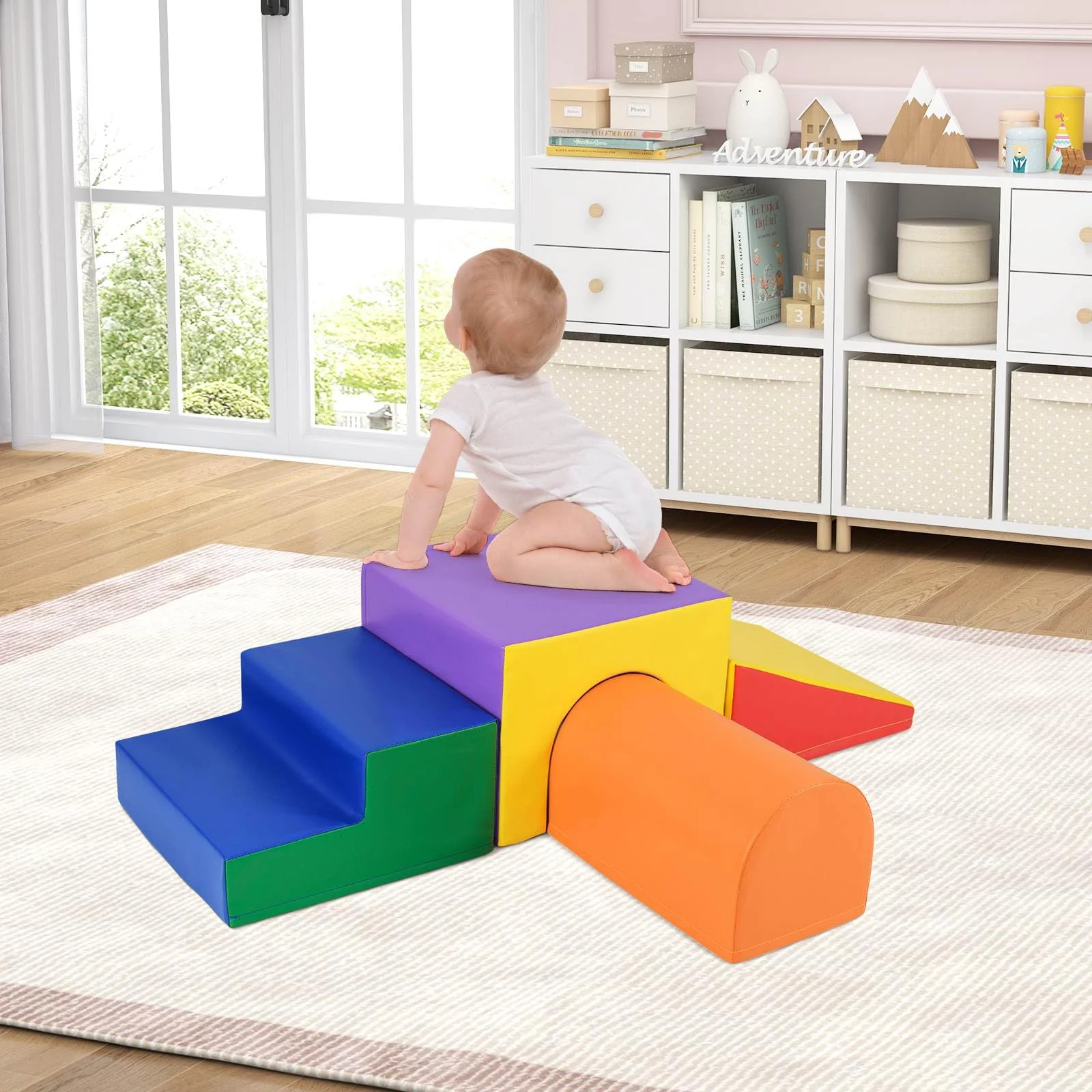 BABY JOY 4-Piece Kids Climb and Crawl Foam Block Play Set, Toddler Soft Building Blocks - Image 12
