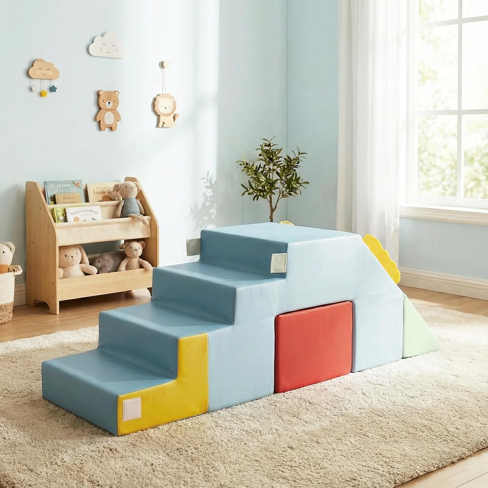 BABY JOY Kids Climb & Crawl Playset, Toddler Climber with Slide & Stairs - Image 9