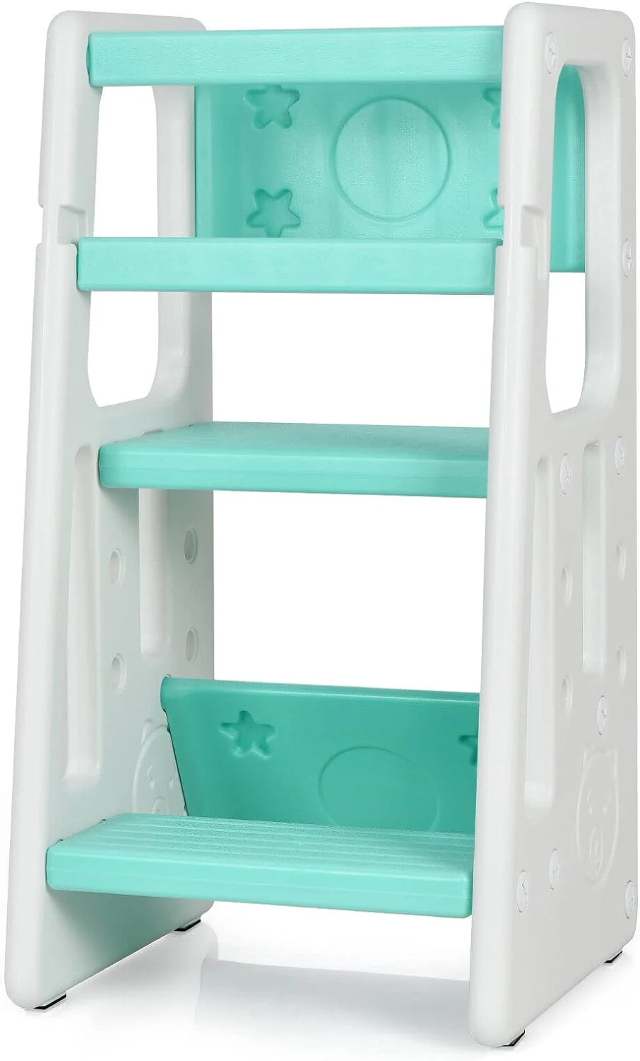 BABY JOY Kids Kitchen Step Stool, Toddler Step Ladder w/ 3 Adjustable Heights, Non-Slip Design & Safety Handles - Image 10
