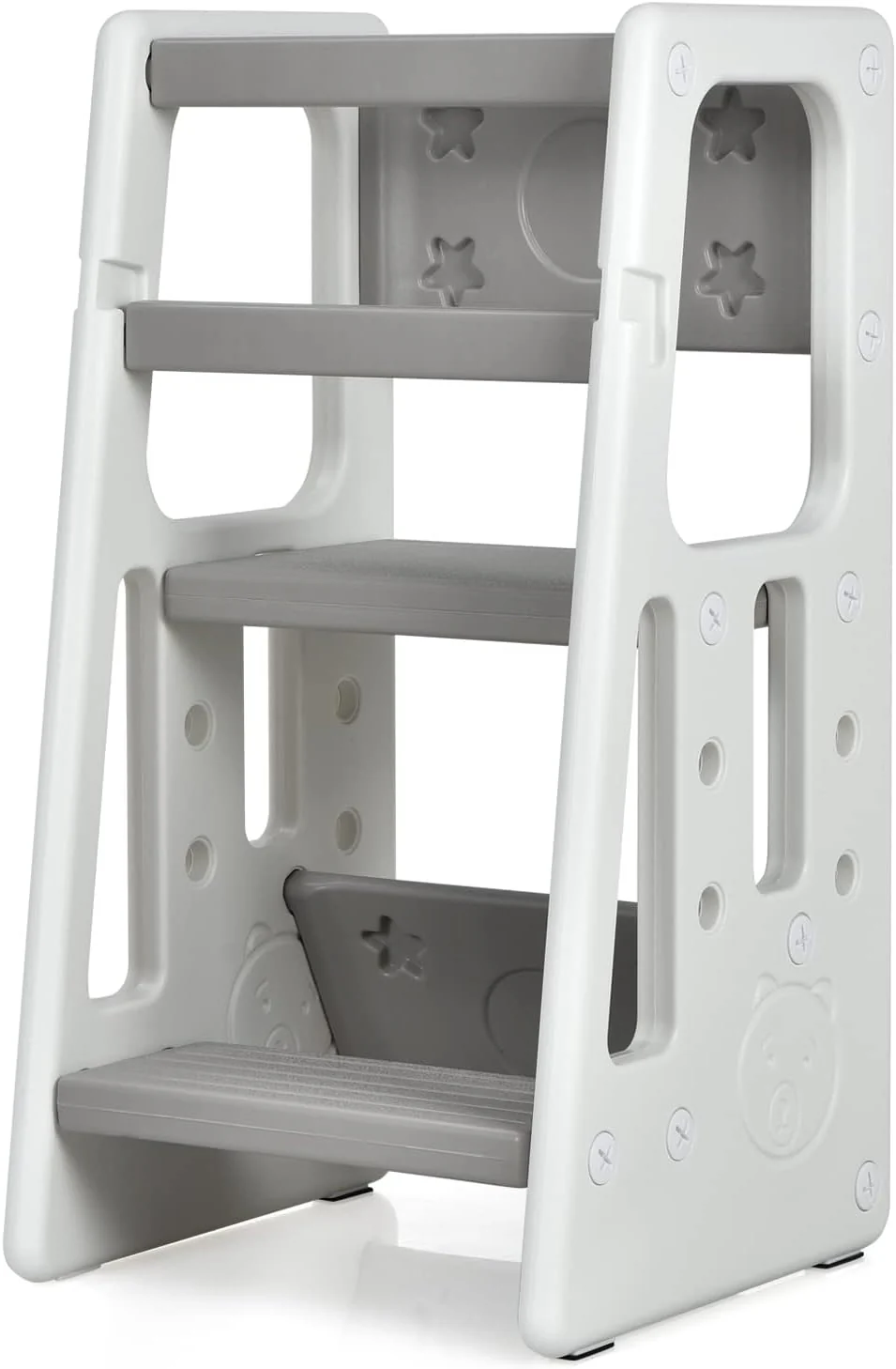 BABY JOY Kids Kitchen Step Stool, Toddler Step Ladder w/ 3 Adjustable Heights, Non-Slip Design & Safety Handles - Image 11