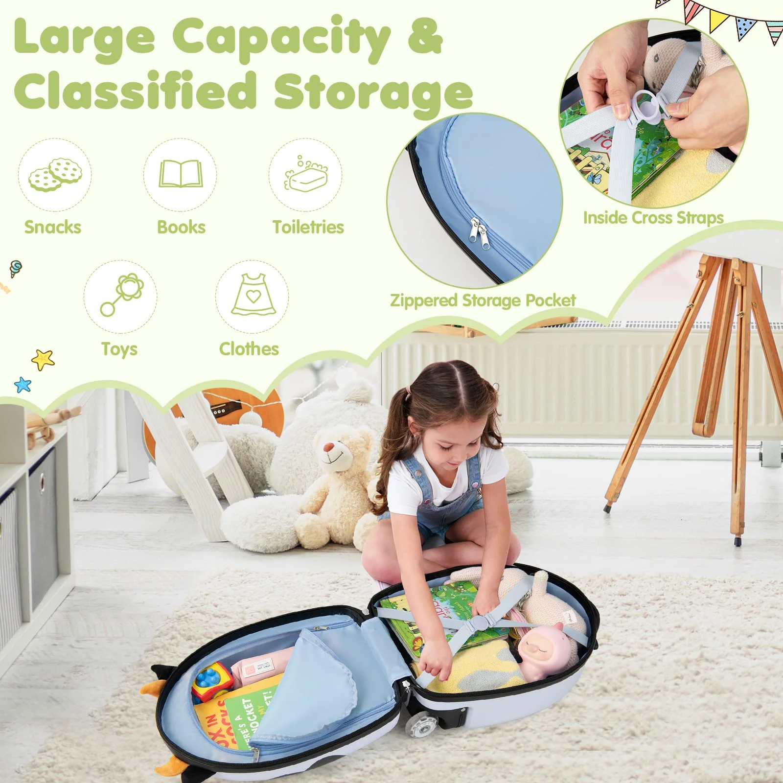 BABY JOY Kids Luggage, 16” Hard Shell Carry-On Suitcase - Image 4