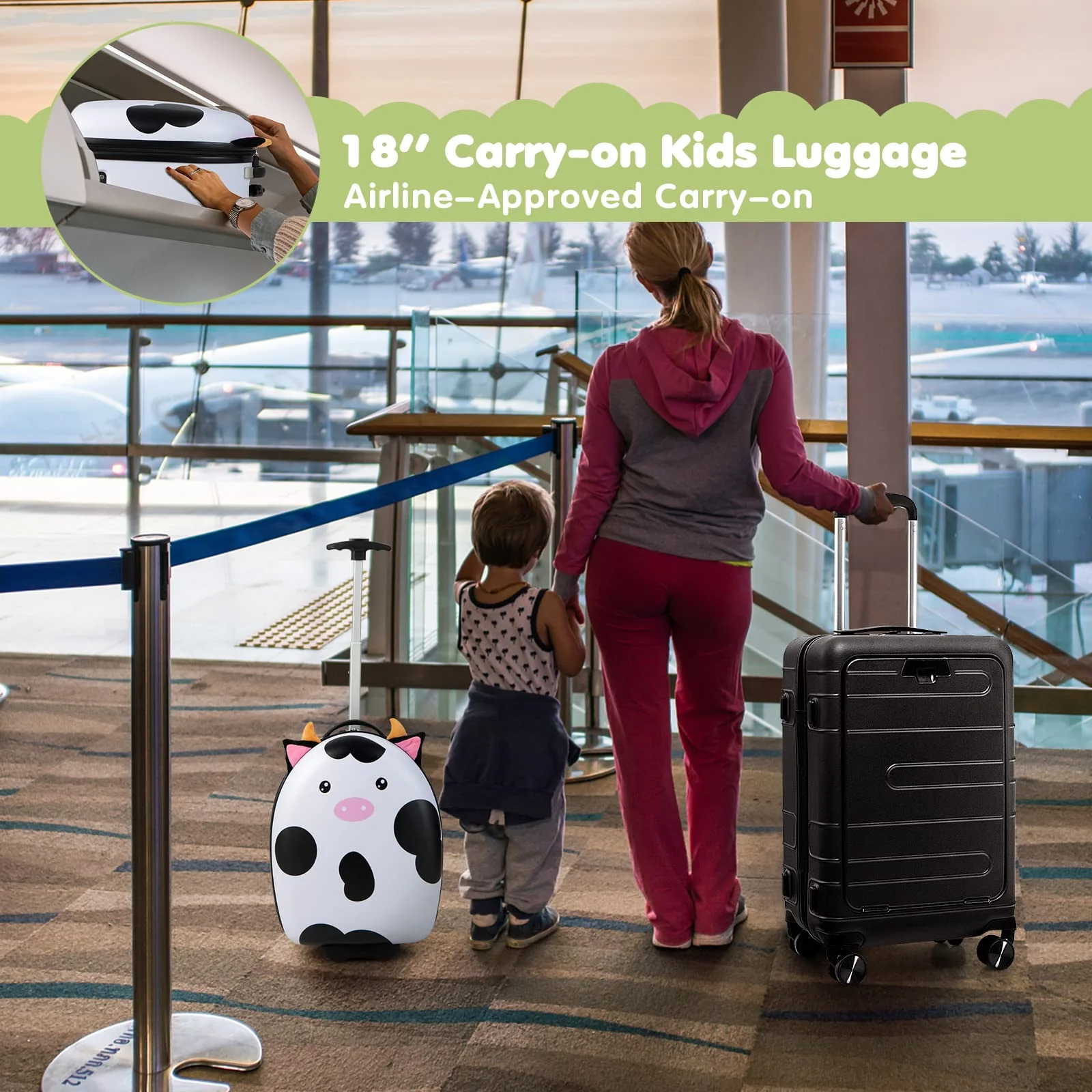 BABY JOY Kids Luggage, 16” Hard Shell Carry-On Suitcase - Image 9
