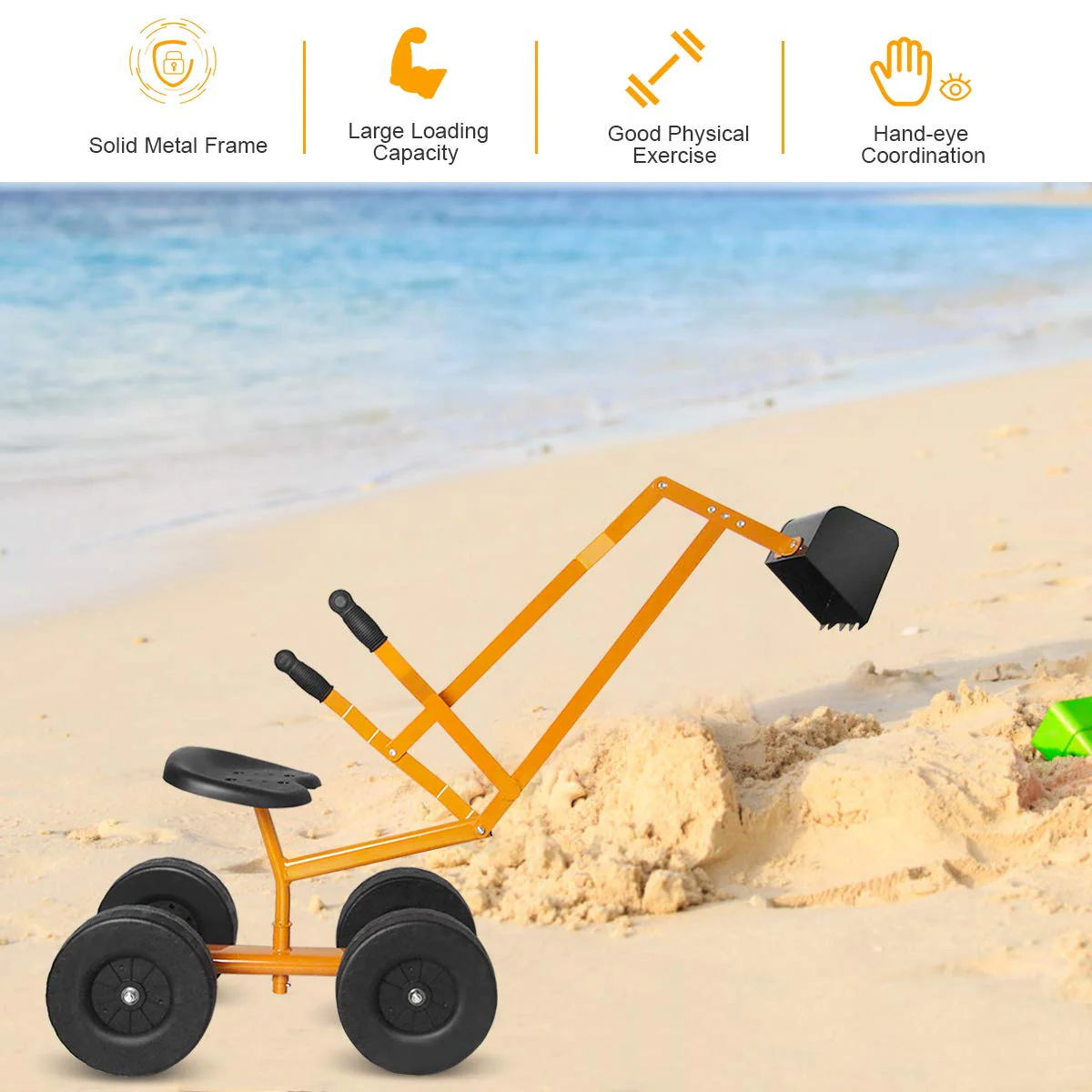 BABY JOY Kids Ride-on Sand Digger with Wheels - Image 3