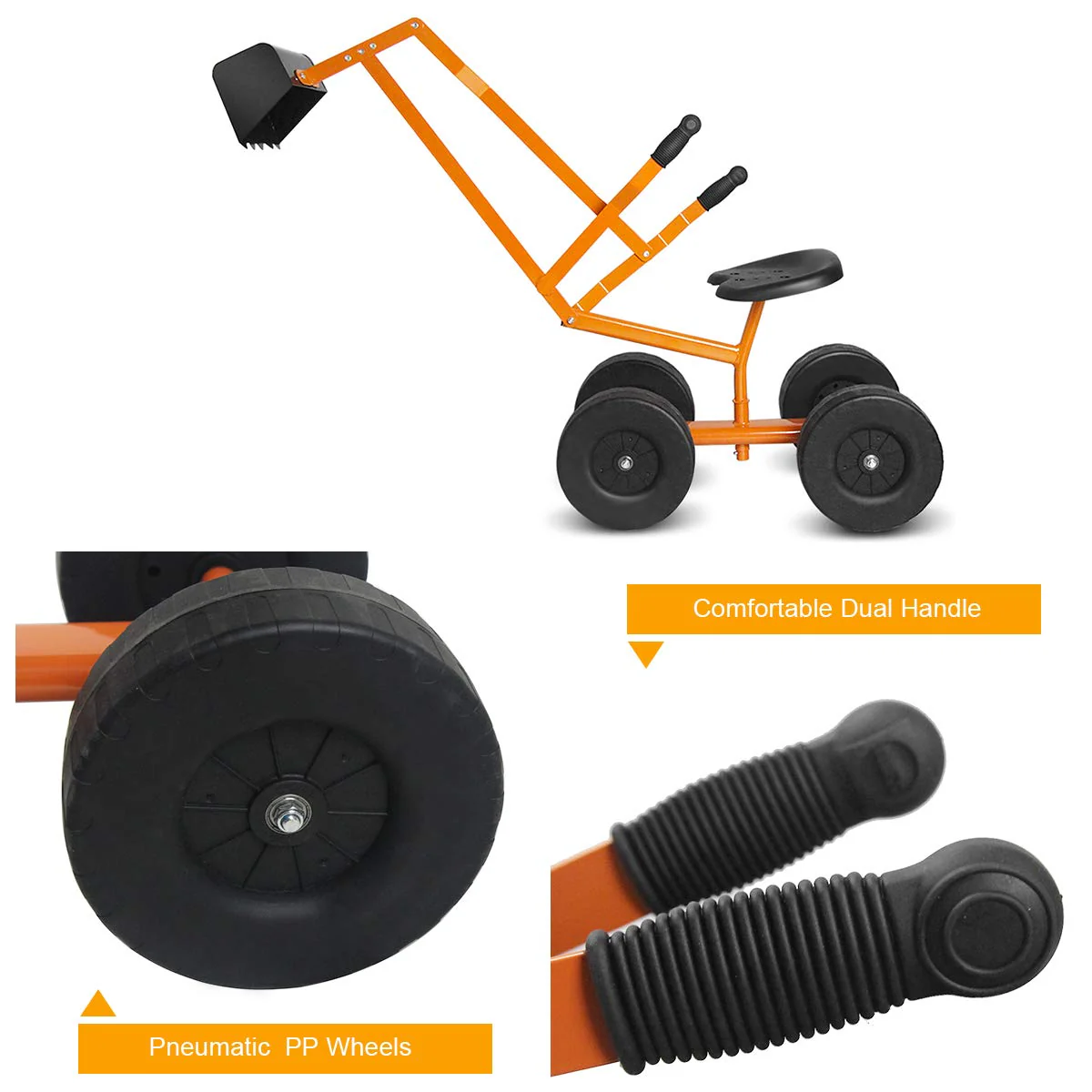 BABY JOY Kids Ride-on Sand Digger with Wheels - Image 5