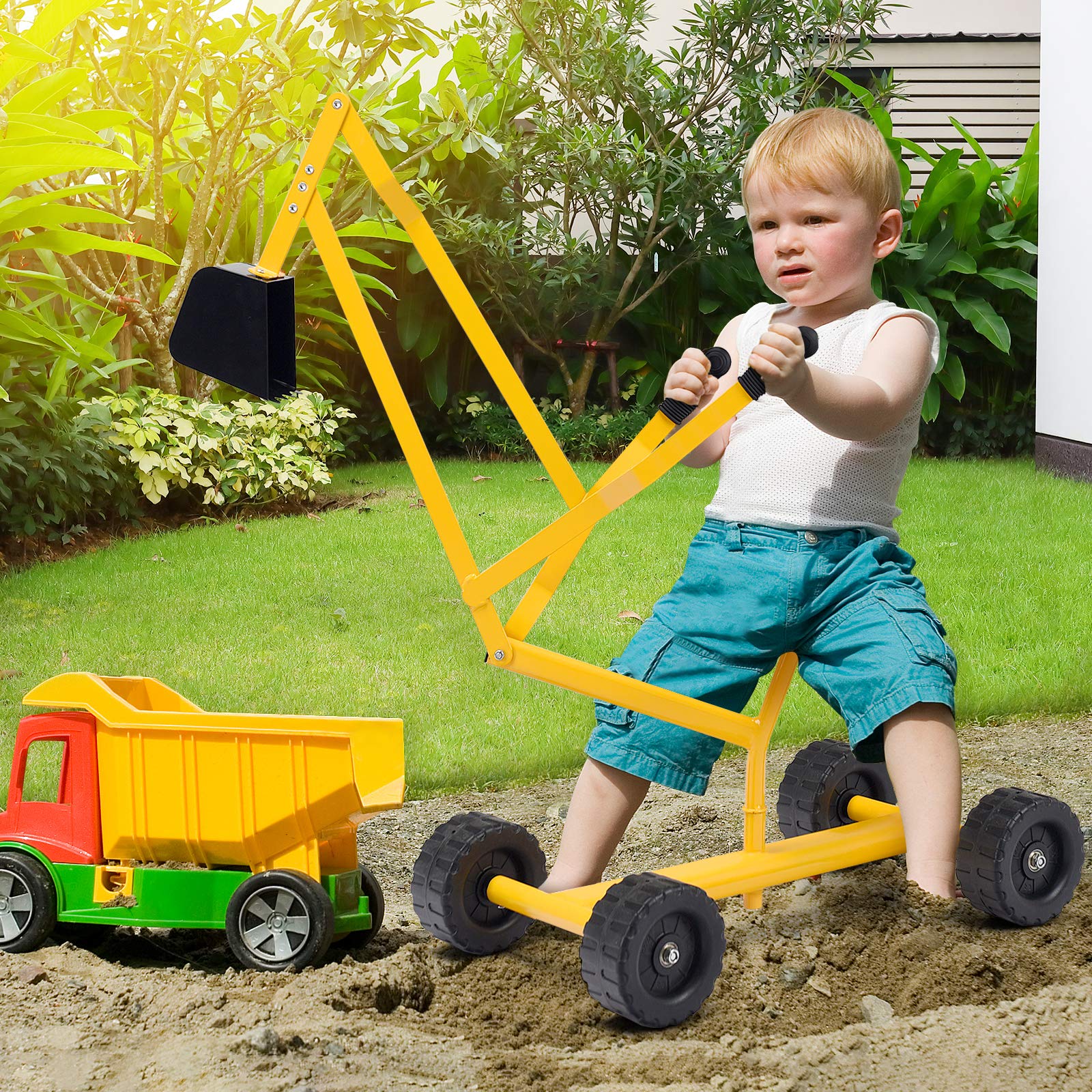 BABY JOY Kids Ride-on Sand Digger with Wheels - Image 2