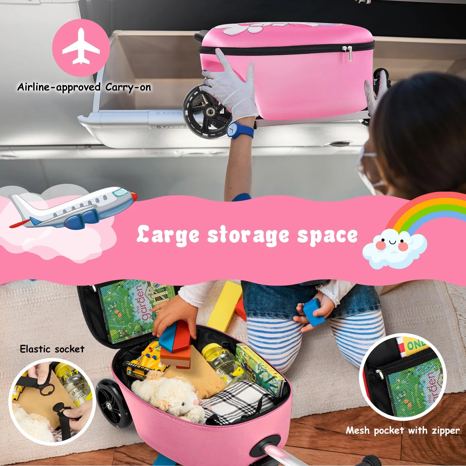 BABY JOY Kids Ride-on Suitcase Scooter - Image 6