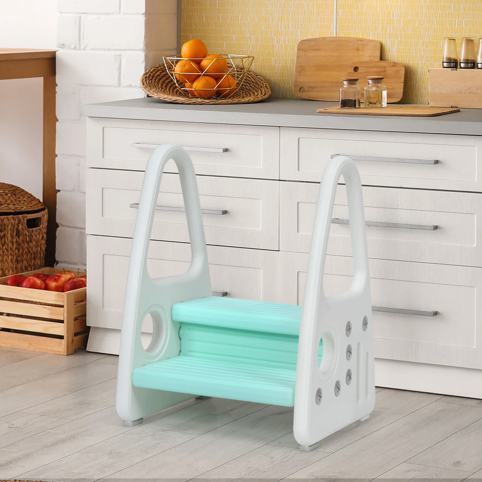BABY JOY Kids Step Stool Toddler Step Ladder with Safety Handles & Non-Slip Steps, Holds up to 50 KG - Image 12
