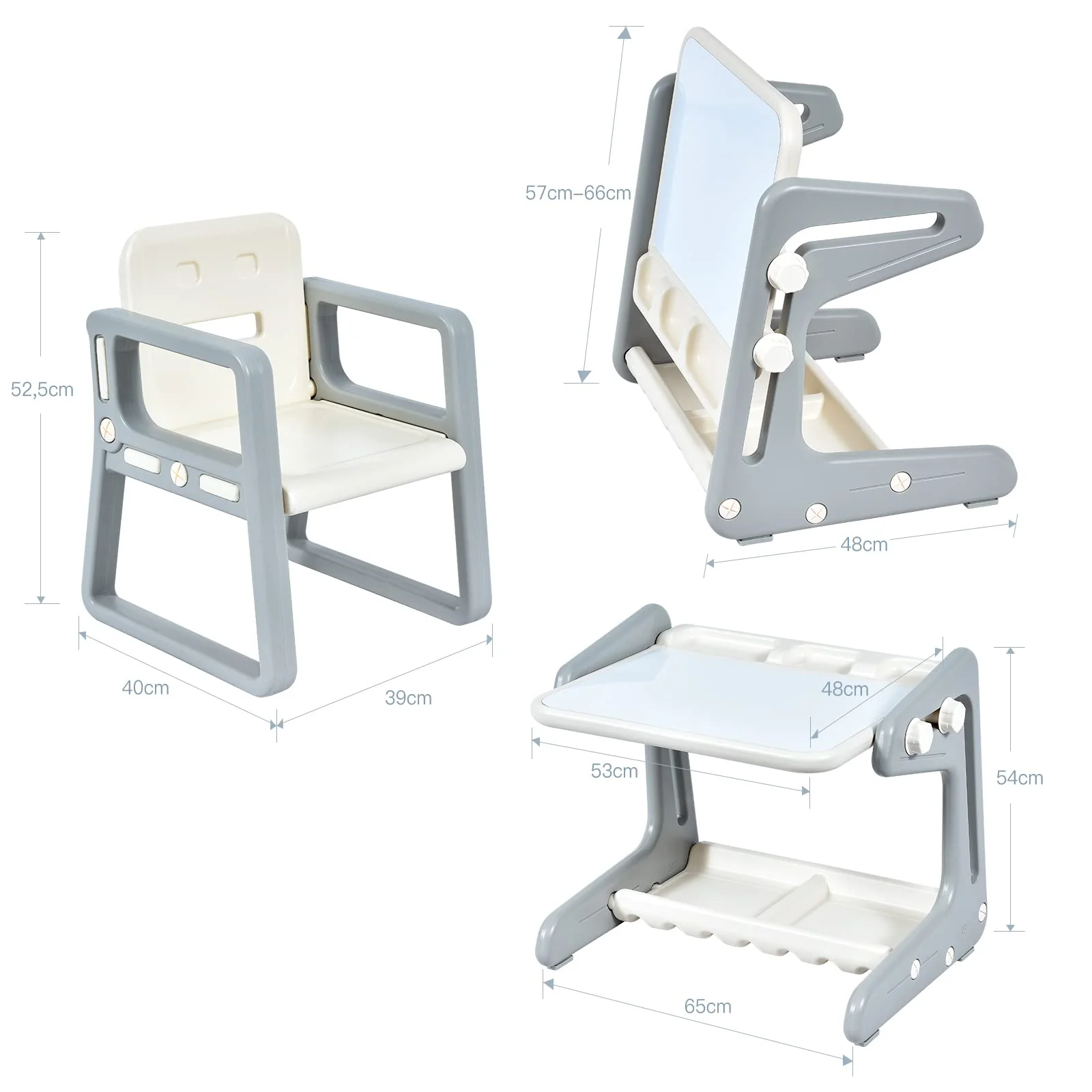BABY JOY Kids Table & Chair, 2 in 1 Toddler Art Easel - Image 5