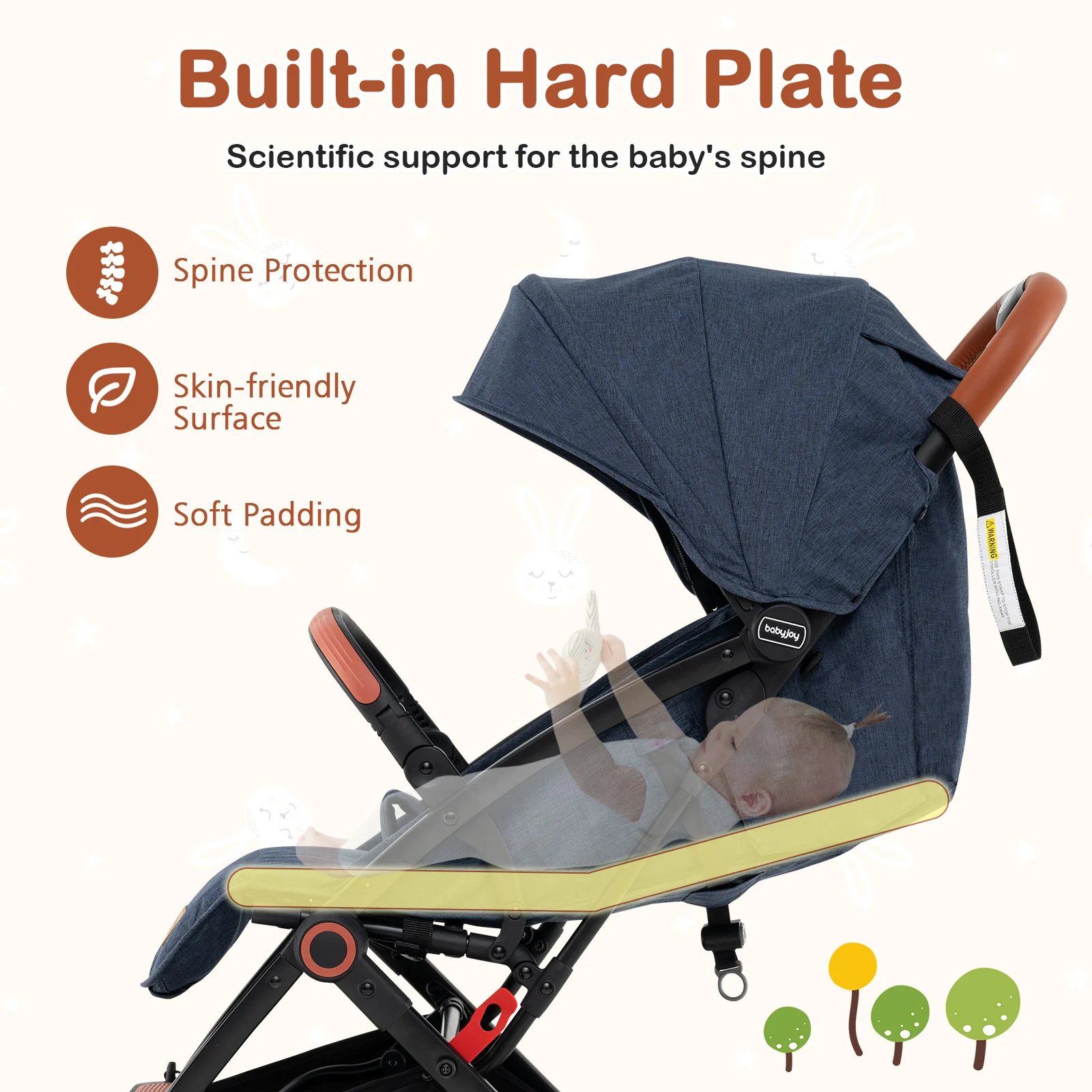 BABY JOY Lightweight Baby Stroller, Compact Toddler Travel Stroller for Airplane - Image 4