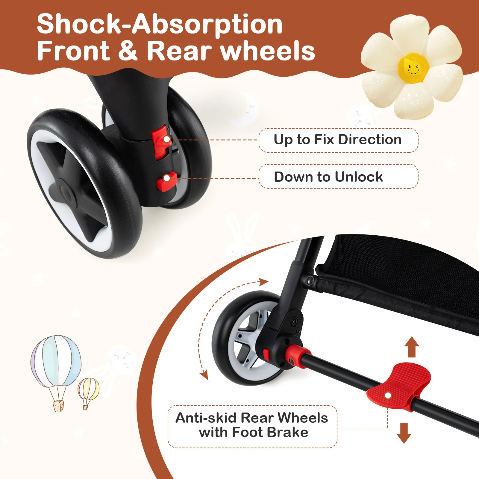 BABY JOY Lightweight Baby Stroller, Compact Toddler Travel Stroller for Airplane - Image 6
