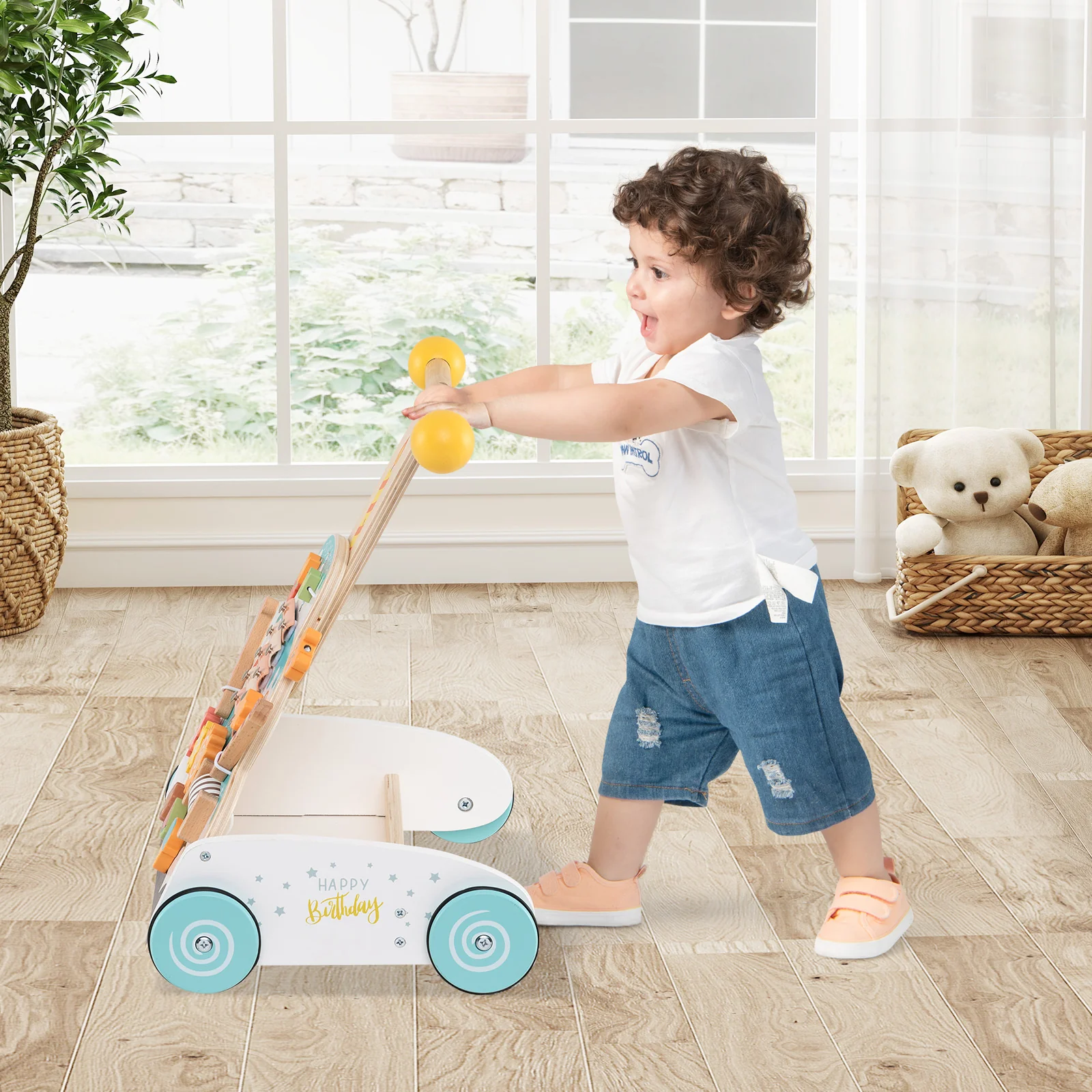 Baby Joy Montessori Wooden Baby Walker - Image 3