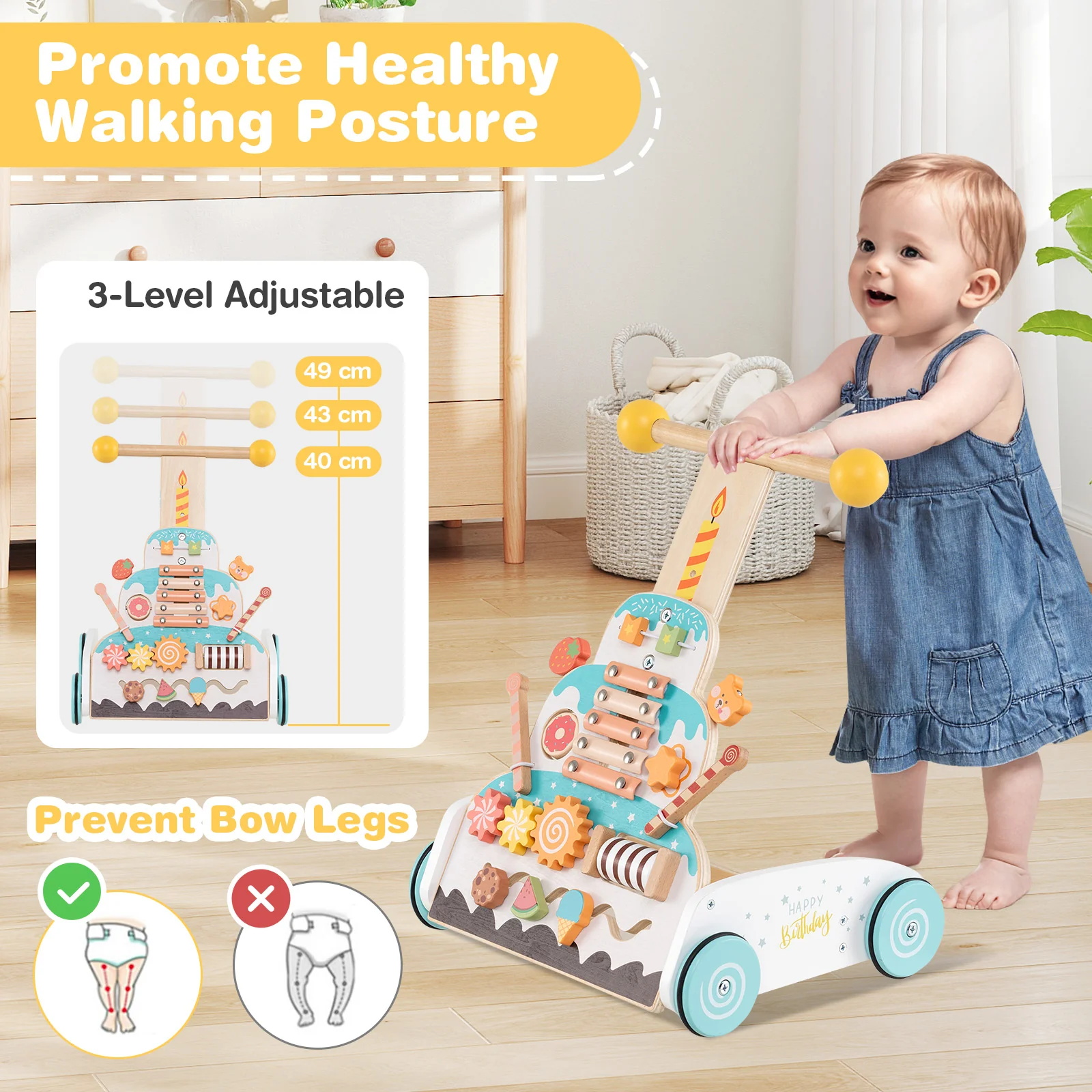 Baby Joy Montessori Wooden Baby Walker - Image 5
