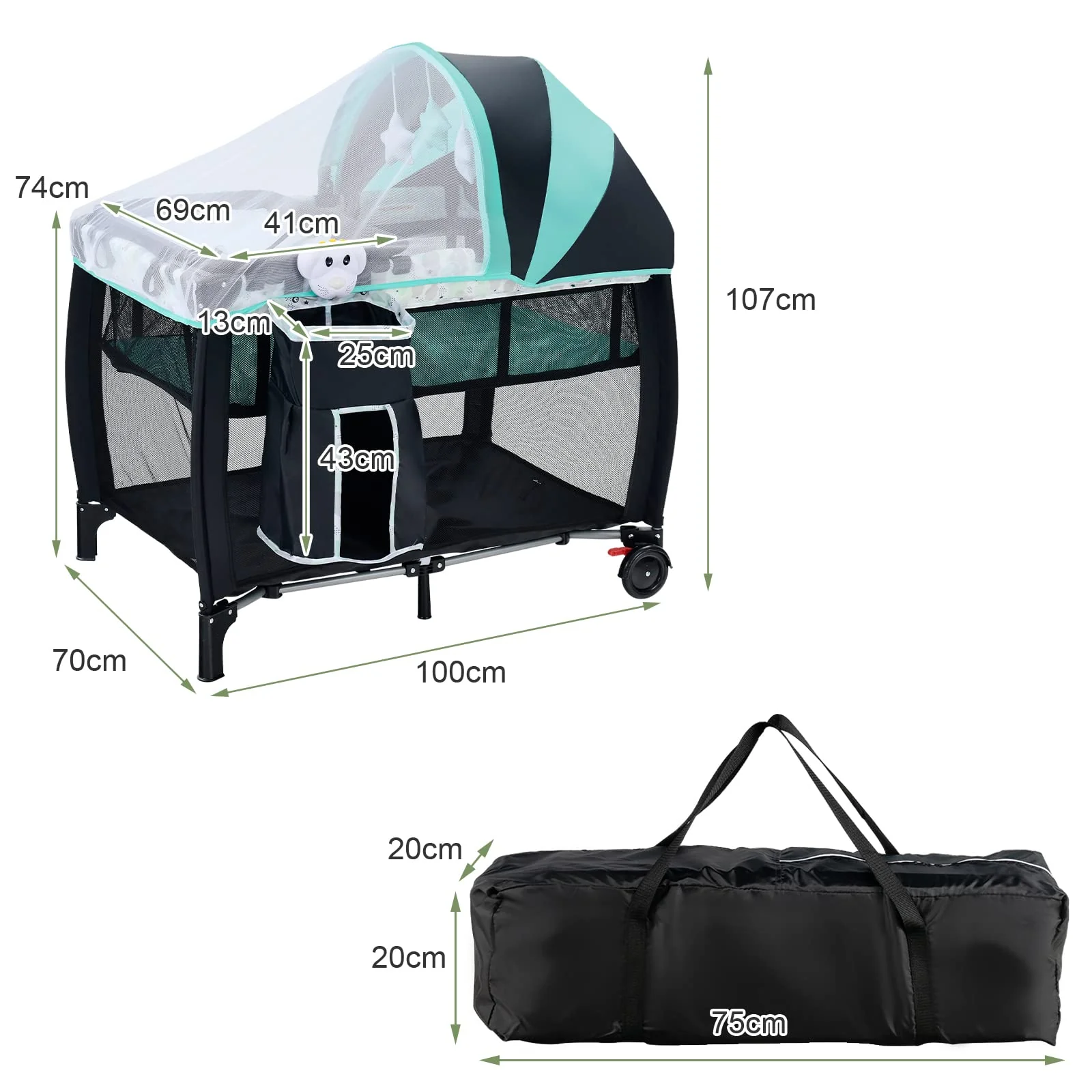 BABY JOY Portable Baby Bassinets - Image 9