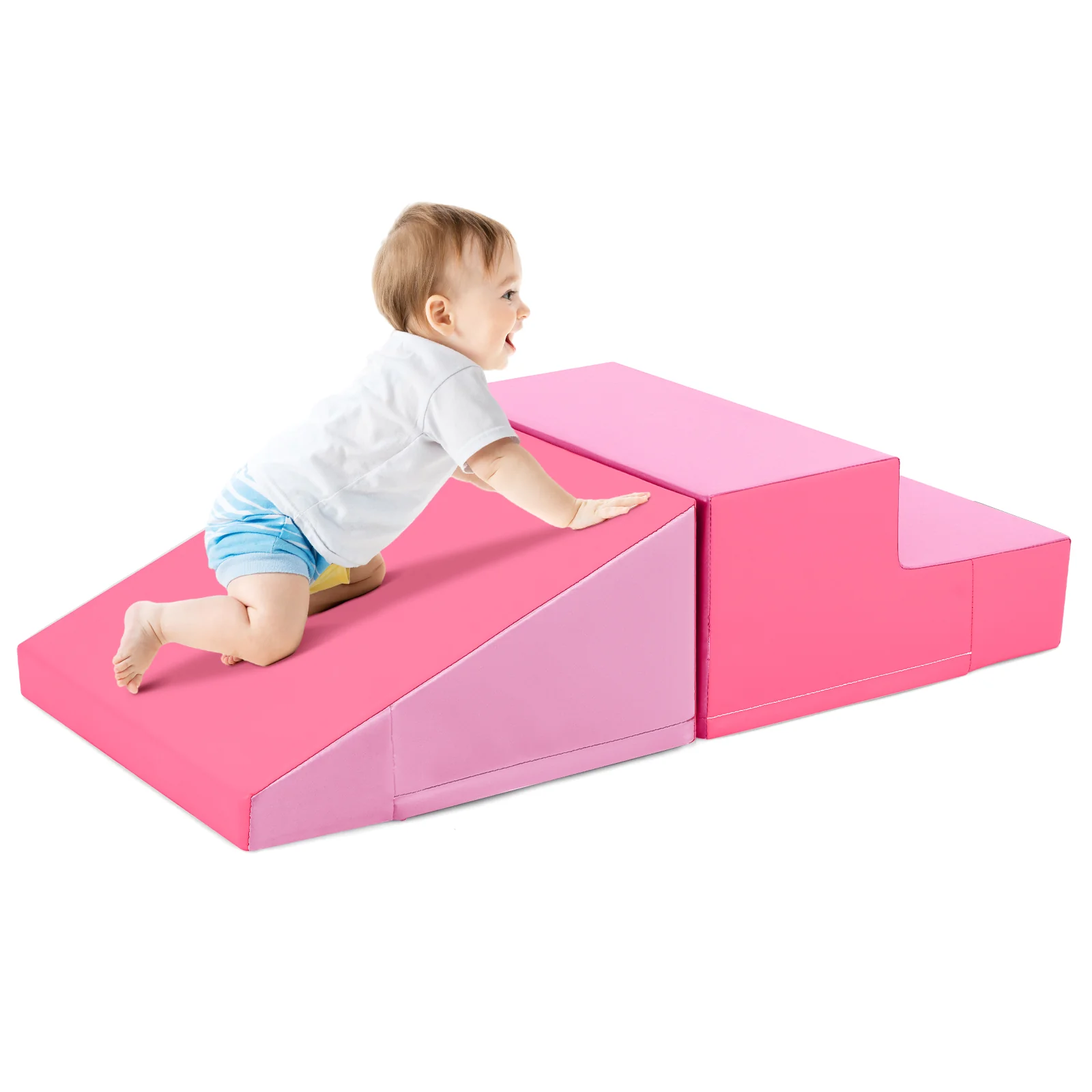 2-Piece Baby Soft Foam Block Playset Toddlers Step and Slide Climber Indoor Active Play - Image 12