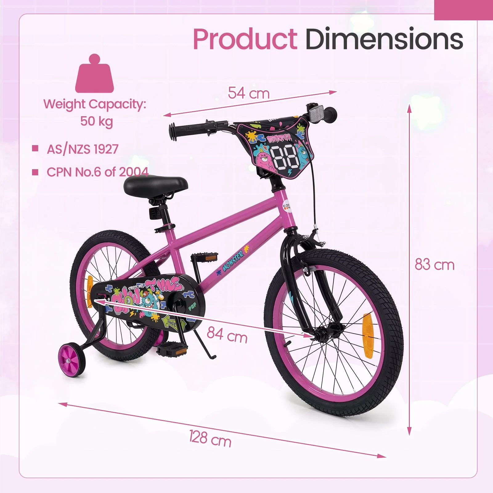 Children Bicycle with Handbrake and Height-Adjustable Seat for Boys and Girls - Image 4