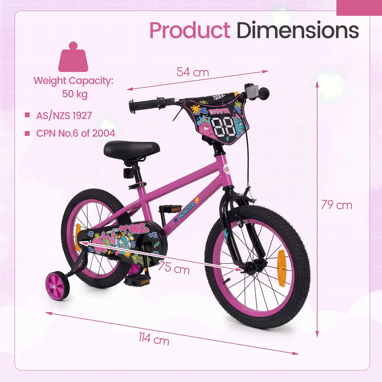 Children Bicycle with Handbrake and Height-Adjustable Seat for Boys and Girls - Image 5