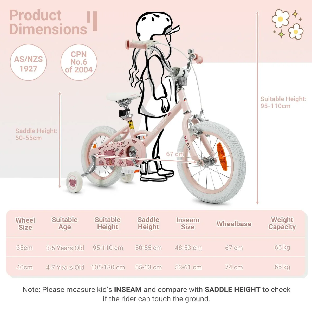 Children Training Bike with Adjustable Handlebar and Seat - Image 3